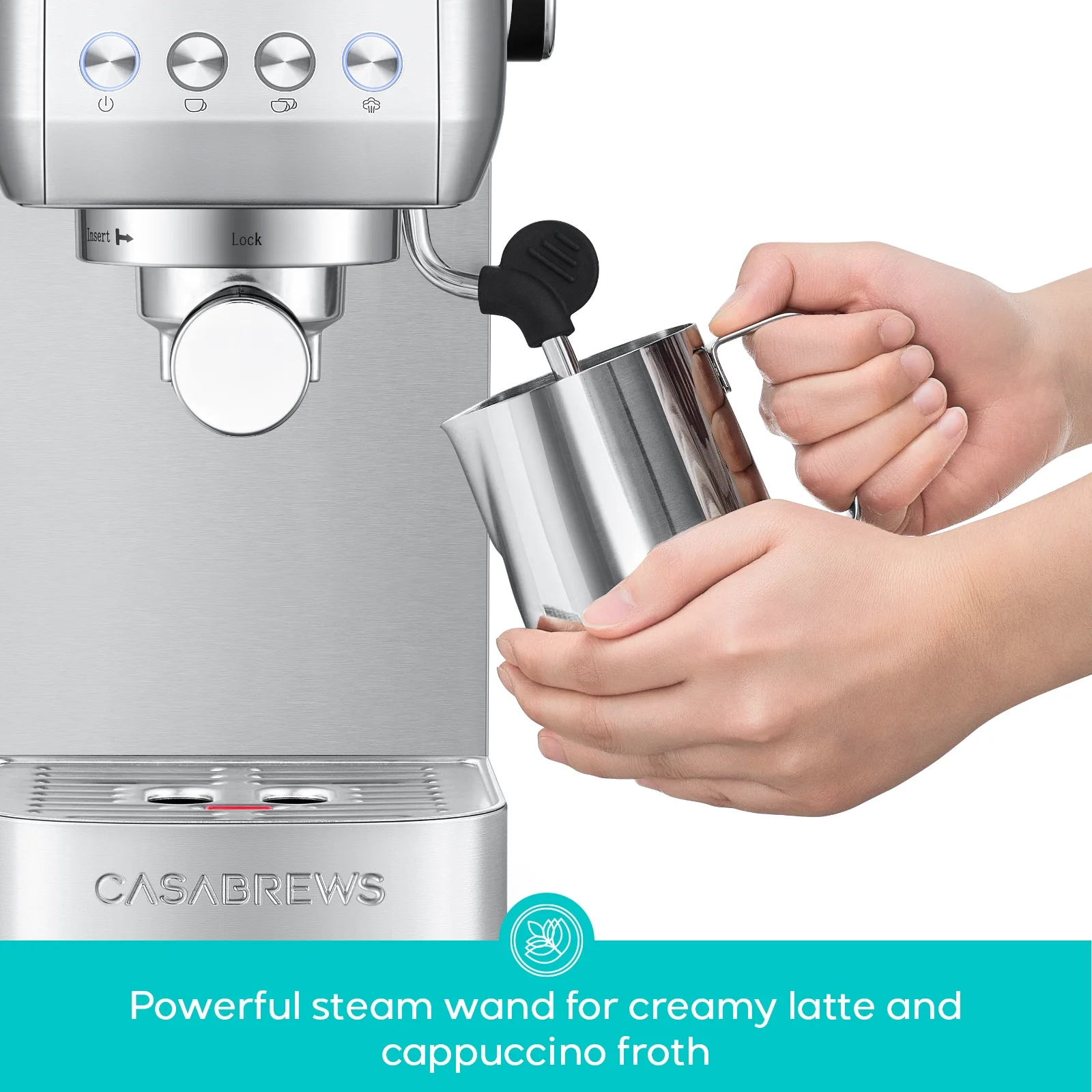 3700 Essential 20-Bar Espresso Machine and Coffee Maker, Stainless Steel(Silver) - Image 5
