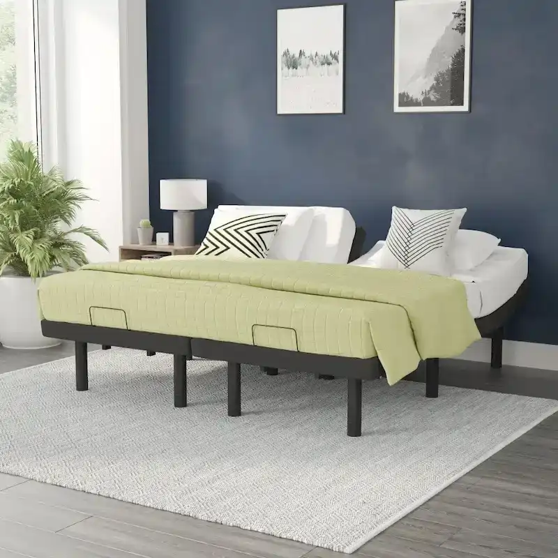 Wireless Remote Adjustable Bed Base with Anti-Skid Upholstery
