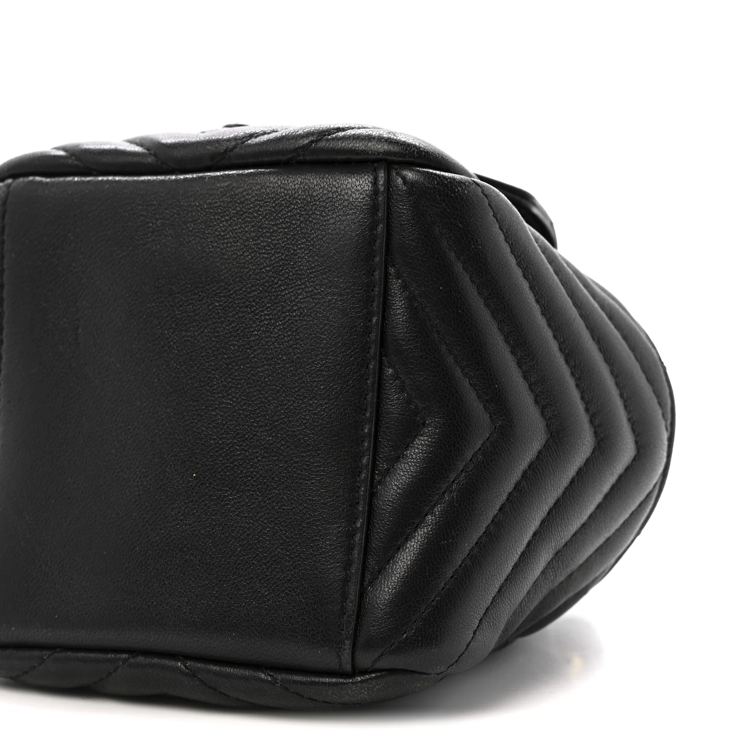 Lambskin Matelasse Monogram Joe Nano Bucket Bag Black