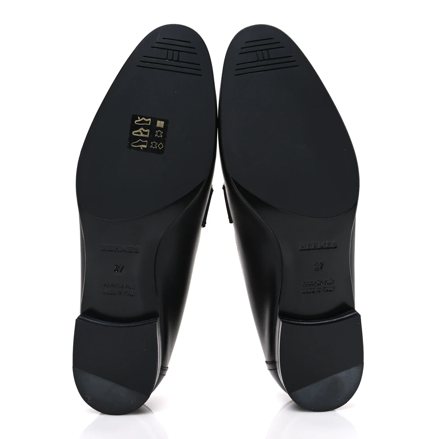 Toile De Coton Calfskin Womens Paris Loafers 37 Black Prunoir