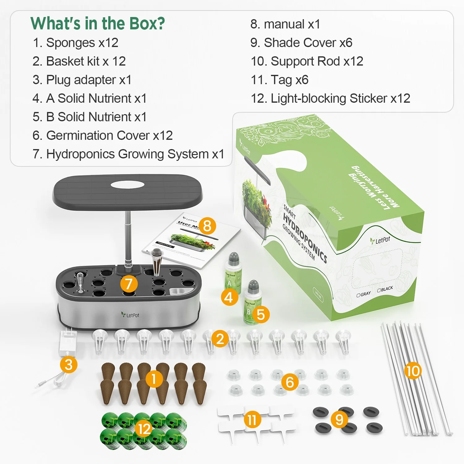 12-Pod Smart Hydroponics System SE Indoor Growing System, APP-Controlled Herb Garden Kit, 5.8lb - Image 8