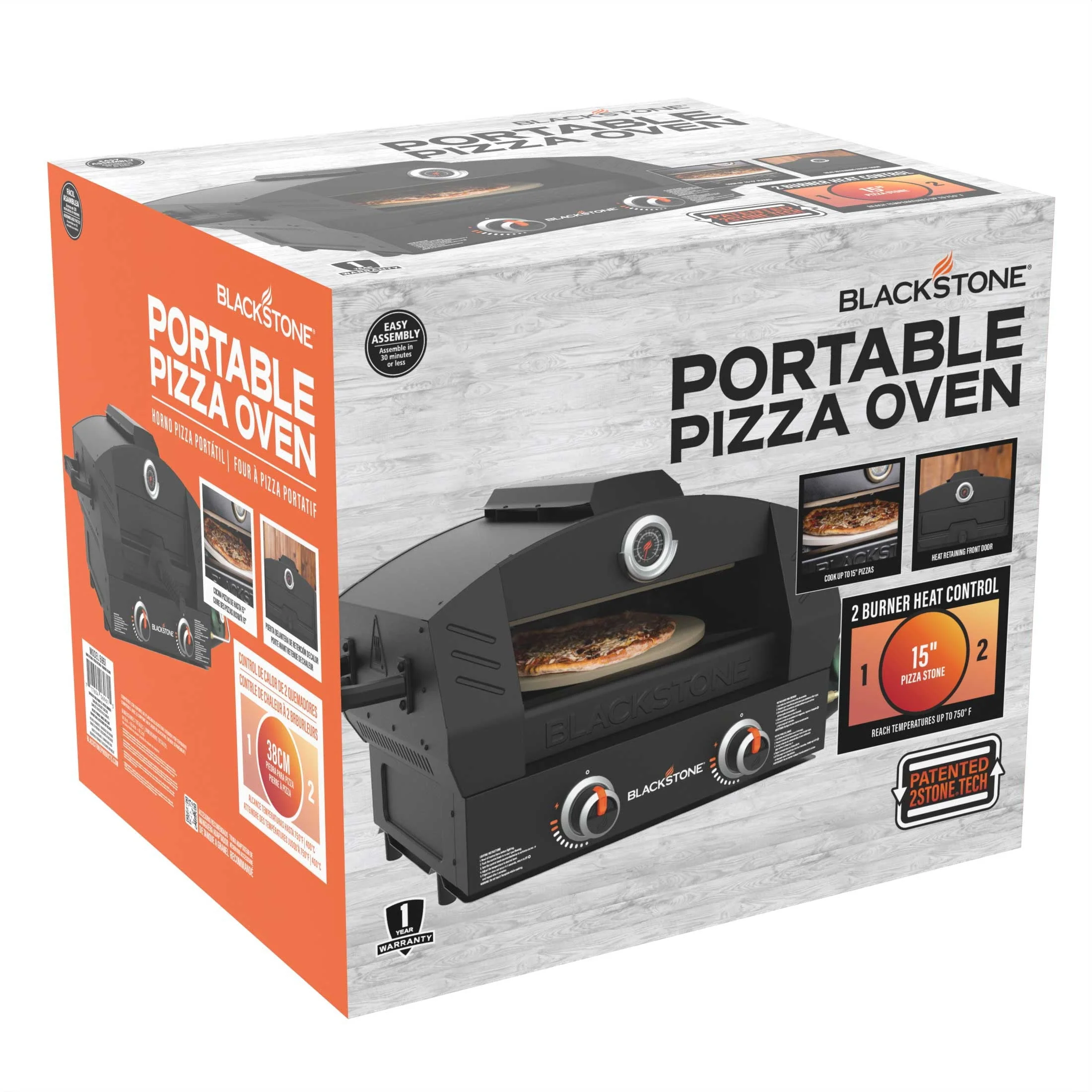 Tabletop Propane Pizza Oven with Two 15" Cordierite Stones Image 3