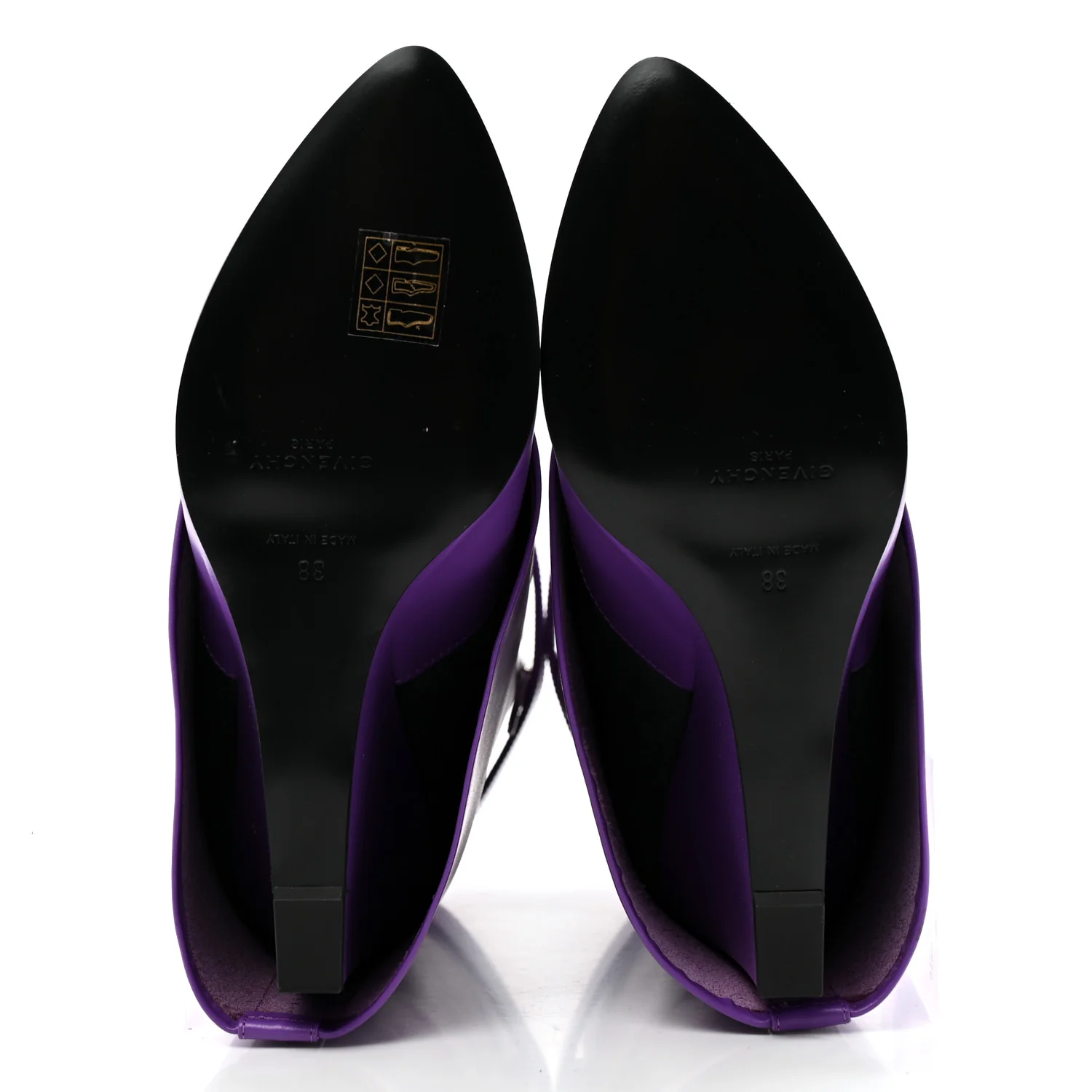Calfskin Shark Lock Ankle Boots 38 Ultraviolet