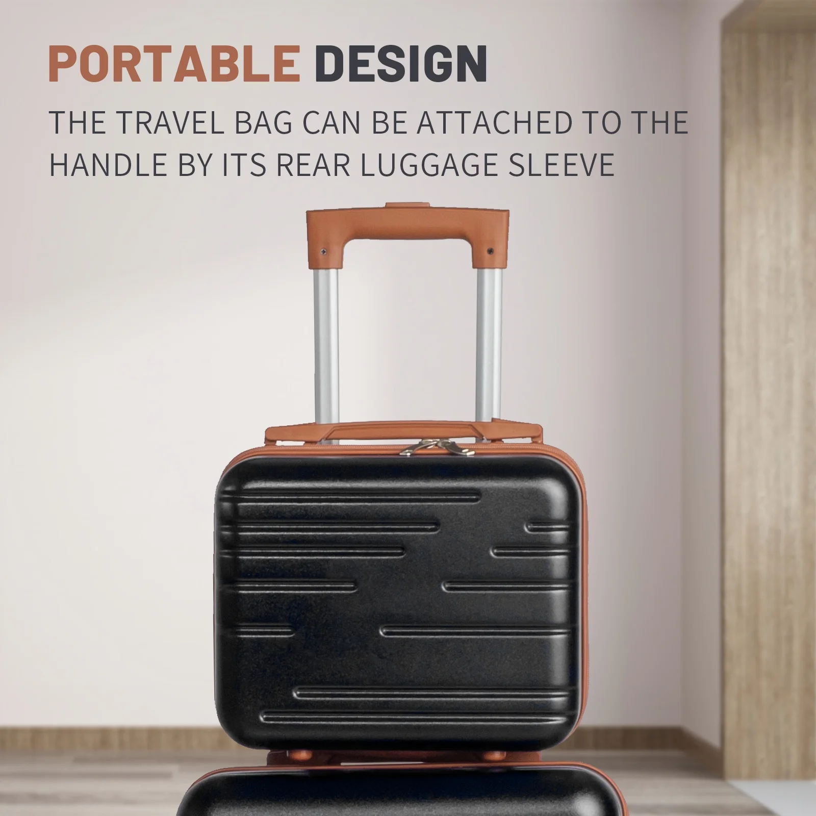 Zimtown Luggage 3 Piece Set Suitcase ABS Hardside Lightweight with TSA Lock Spinner Wheels, Beige