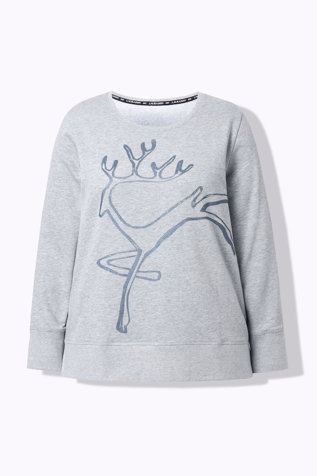 Metallic Reindeer Long Sleeve Graphic Tee