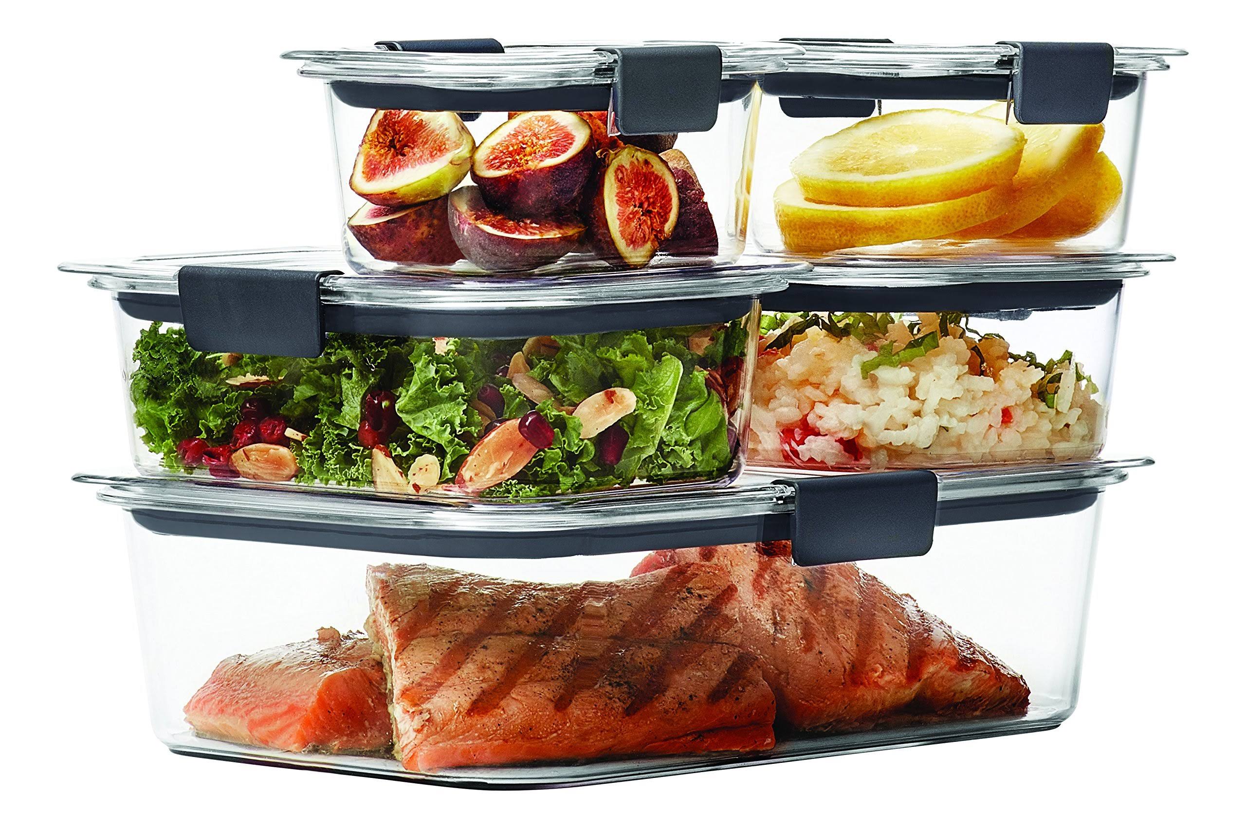 Rubbermaid Brilliance 10-Piece Food Storage Container Set, Clear