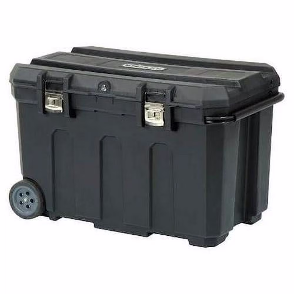 Stanley Mobile Tool Chest, 24 Gallon, 30  W x 19  D x 19  H, Plastic, Black, Tote Tray, 2 Compartments