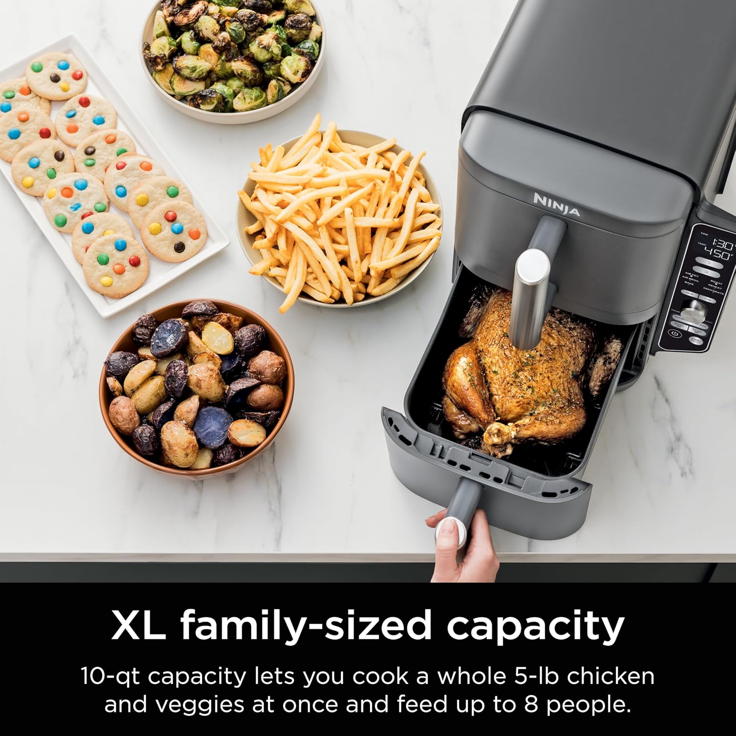 Ninja Air Fryer DoubleStack XL, 10 Qt, 6-in-1, Deep Gray, SL401