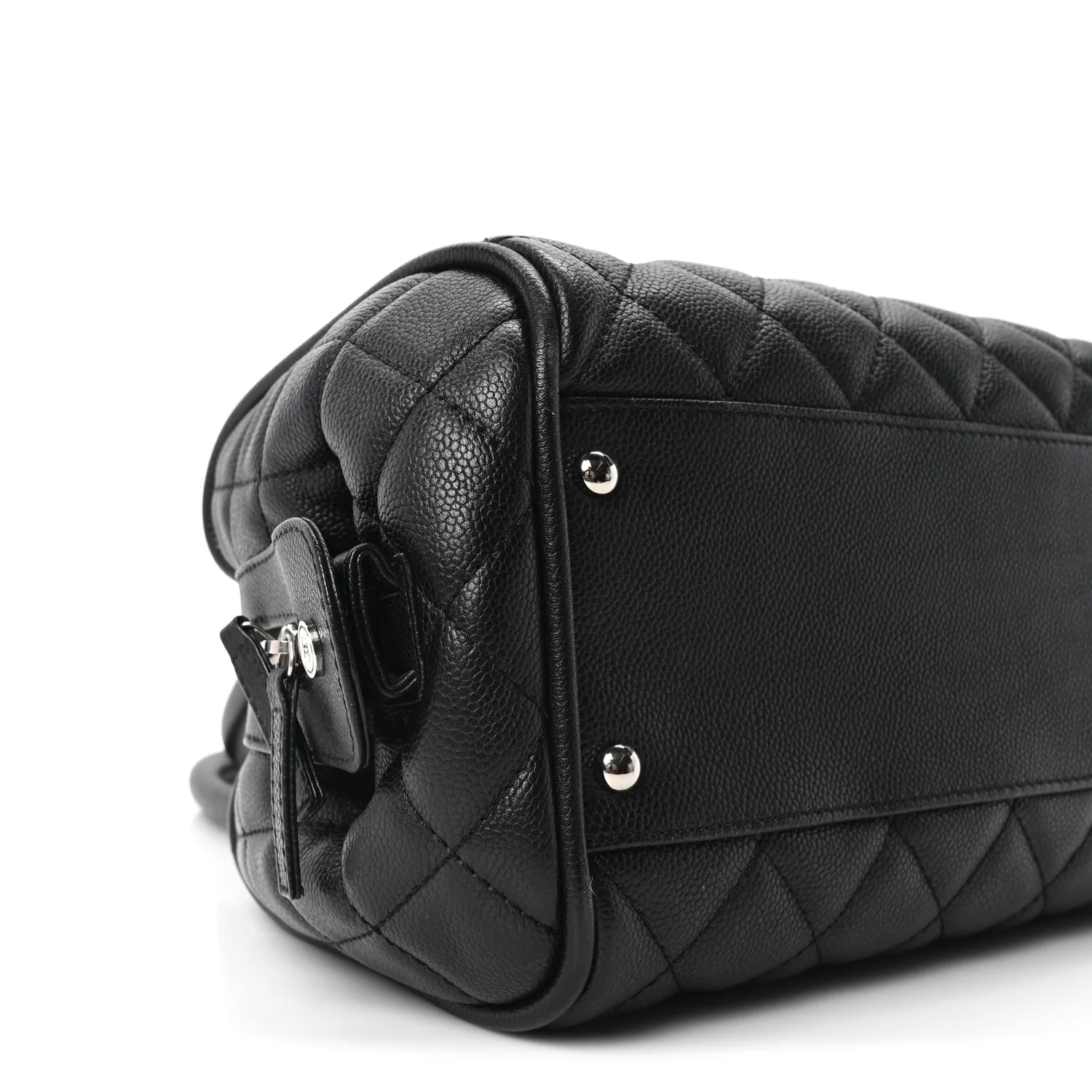 Caviar Quilted Timeless Bowler Black