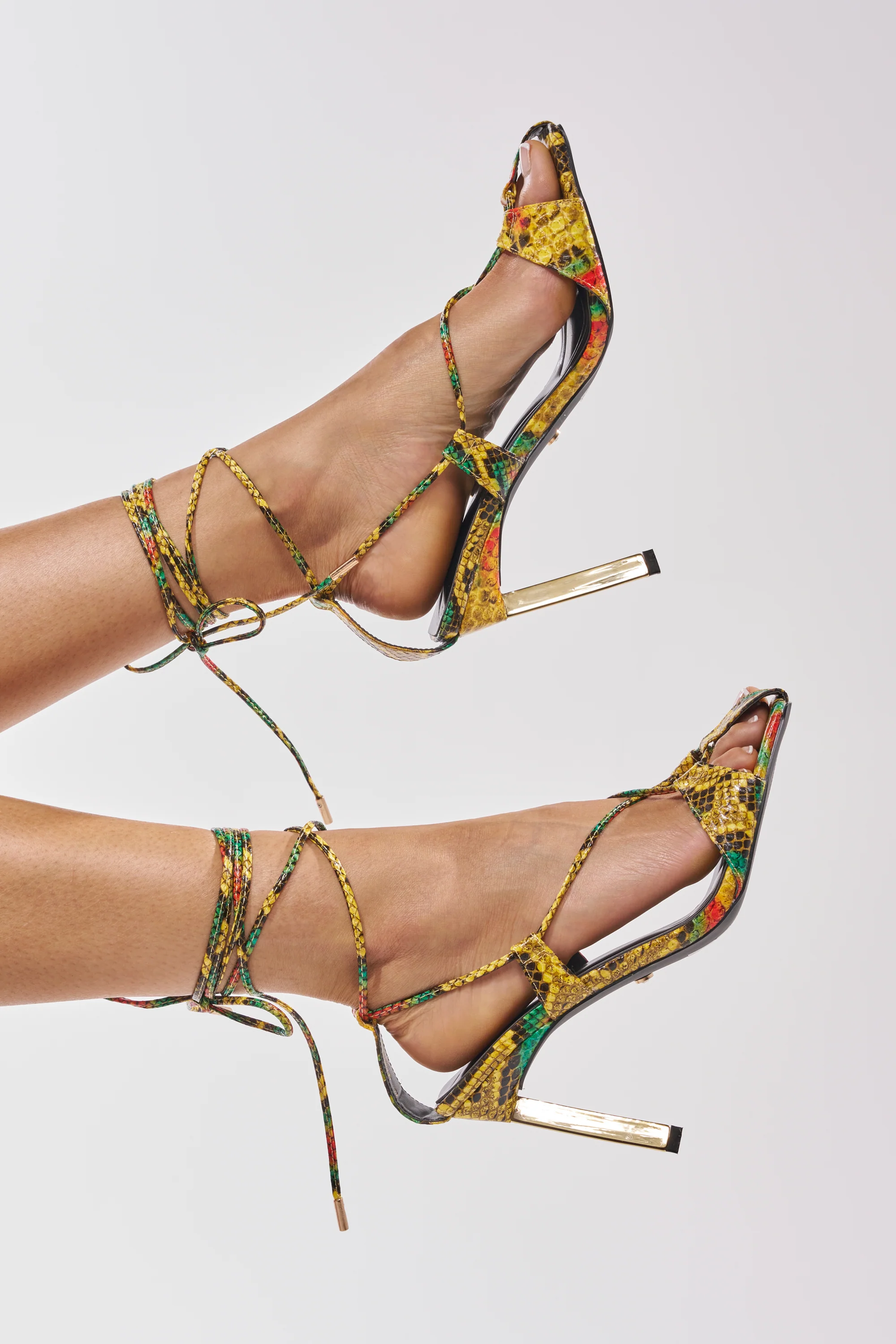 AZALEA WANG NOTYET MULTI SNAKE STILETTO SANDAL - Akira Store