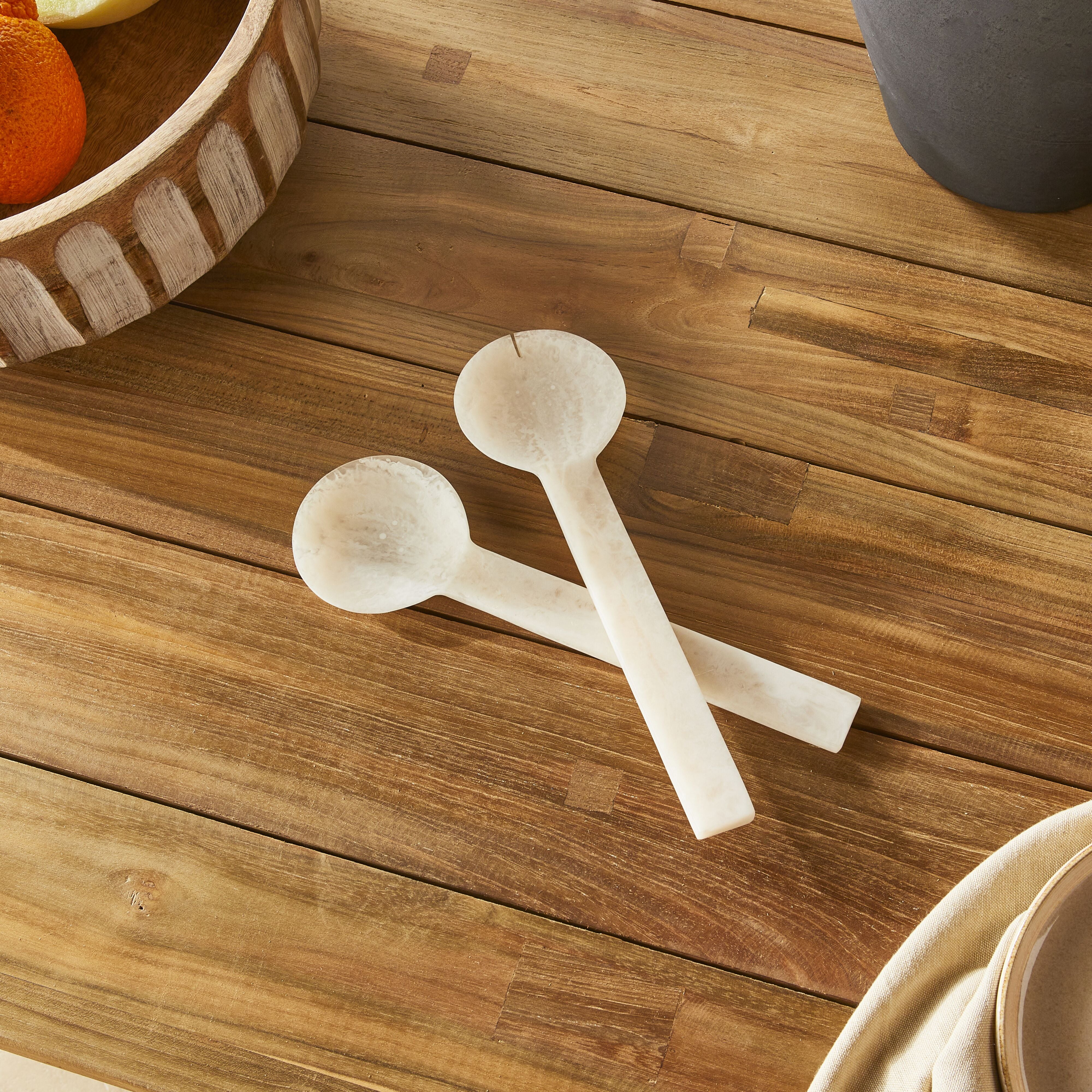 Poppi Salad Server Set of 2 Pearl 28cm