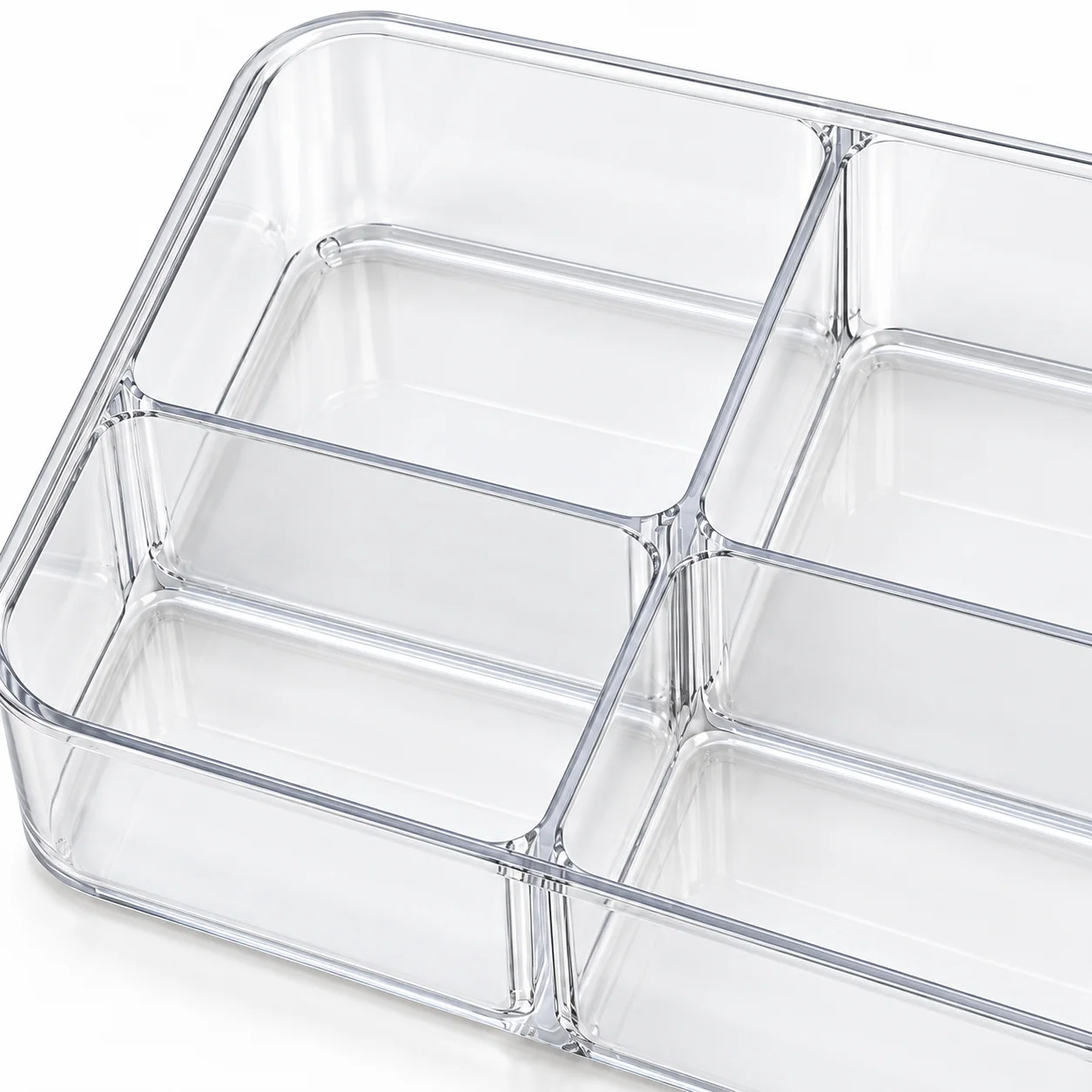 Clear Drawer Organizer Tray, 6 Compartments