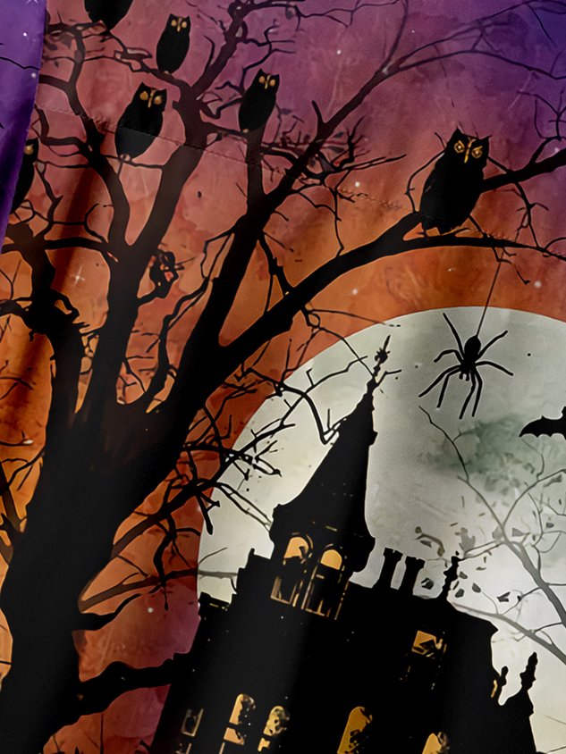Chemise décontractée à manches courtes et poche poitrine pour sorcière d'Halloween