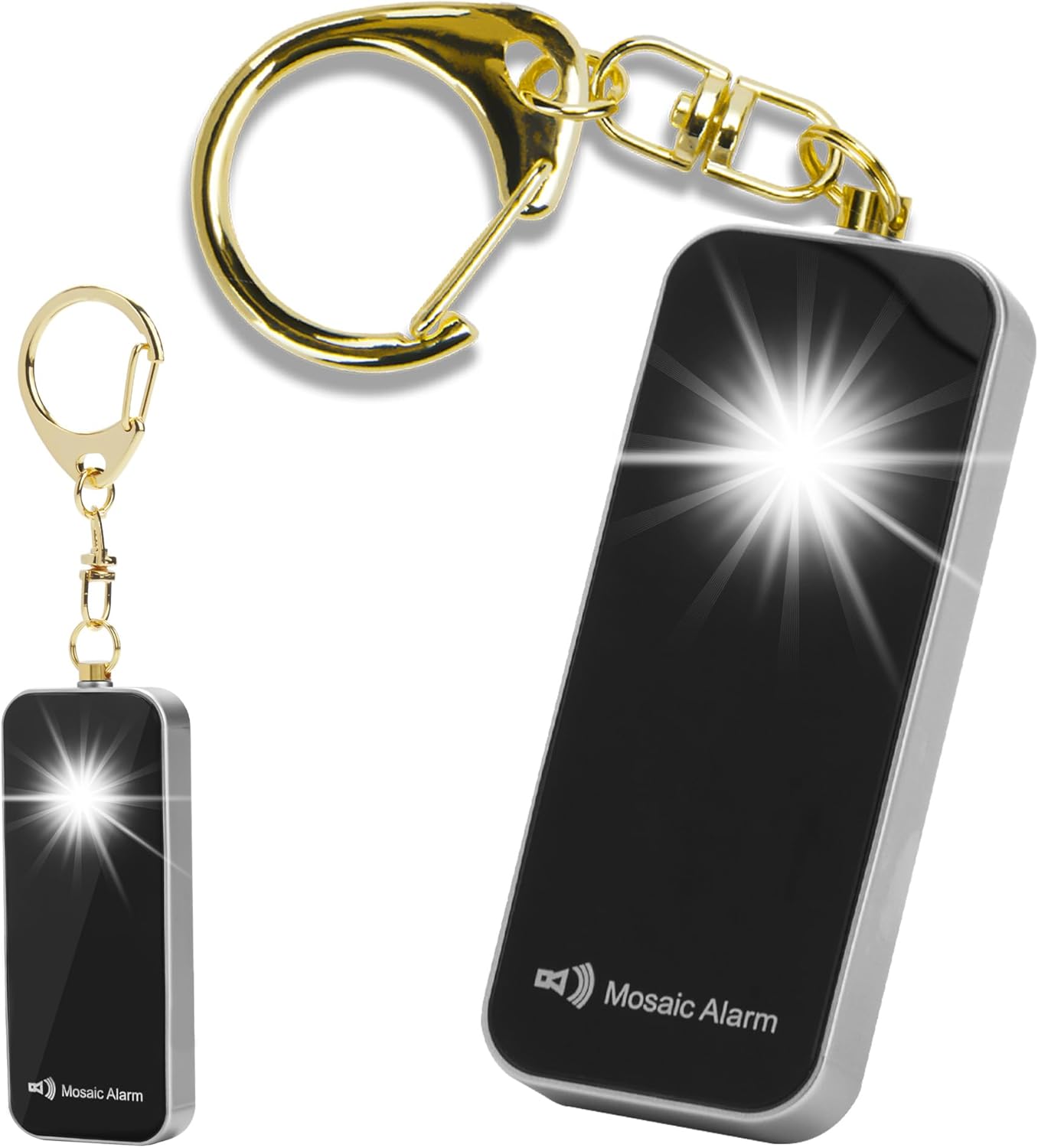 Ultrathin Personal Alarm Rainproof Ultra-Lightweight (0.8 oz) Bulky-Free Keychain Siren for Women, Students Safety. SOS Emergency 130db Hiking Alert Strobe Light. Replaceable Battery. Rose Gold