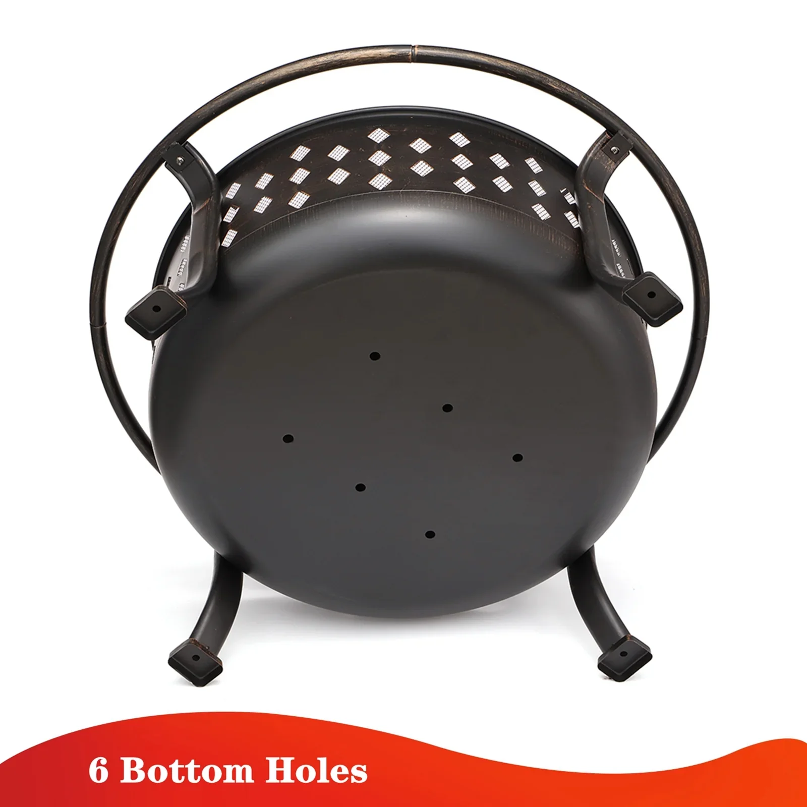 Singlyfire 36 inch Fire Pit for Outside Wood Burning Fire Pit Large Deep Fire Bowl for Camping Picnic Bonfire Patio Outside Backyard Garden Bonfire Pit with Cooking Grill Grate Spark Screen Log Grate