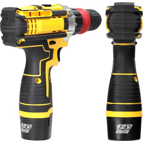 Perceuse‑tournevis lithium 12V 2‑en‑1, moteur brossé multifonction. Pratique pour appareils ménagers, installation meubles, réparation électronique automobile, avec deux emplacements de rangement — vue 4