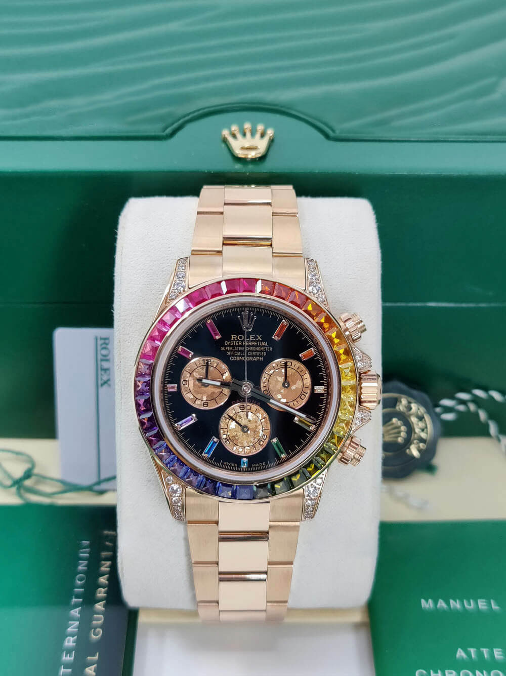 [Super Clone]RDaytona Rainbow Swiss Replica Watch | 18k Rose Gold | Ref 116595RBOW