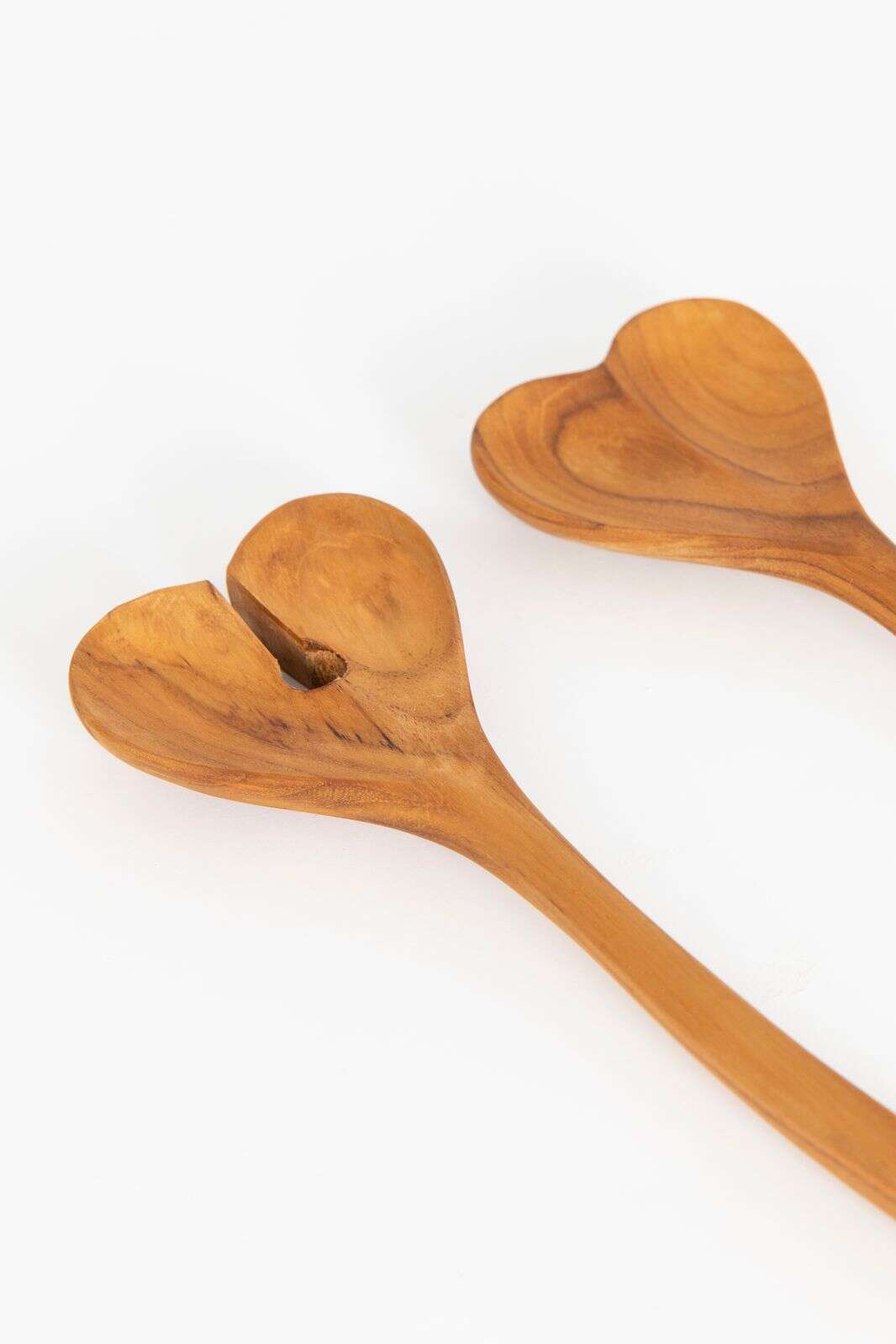 Houten slacouvert set met hart