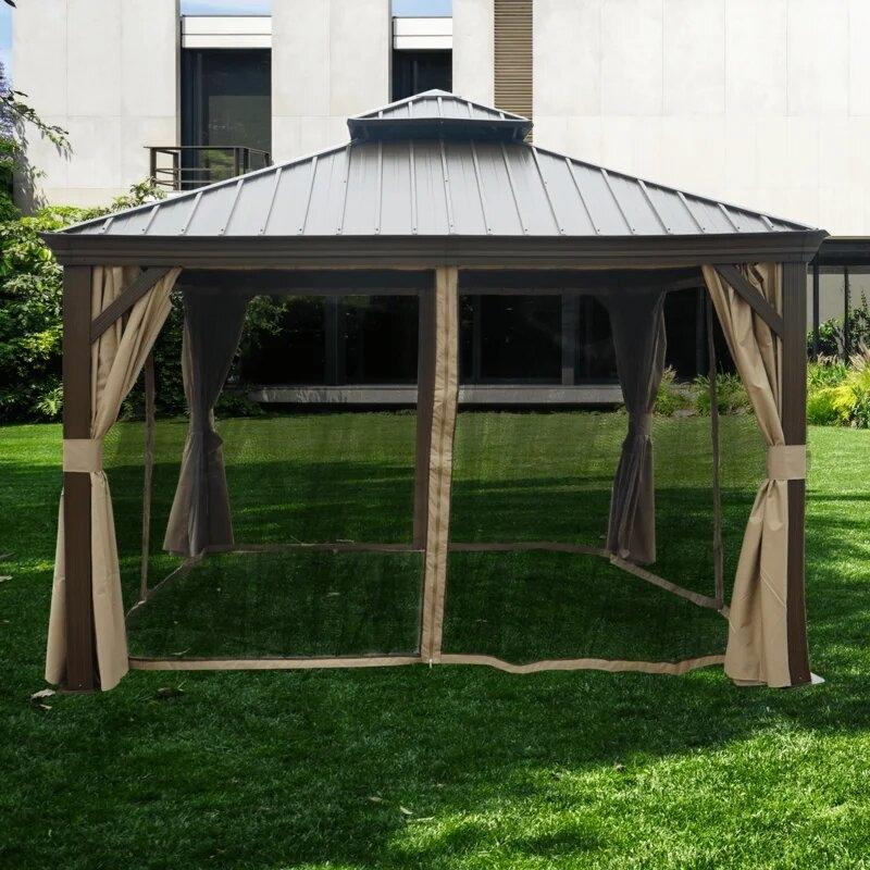 Gazebo de patio en aluminium Alexander 12 pi L x 12 pi P