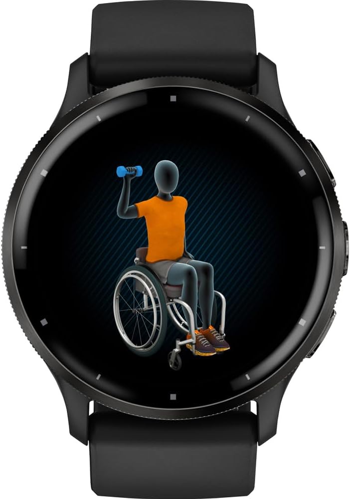 Garmin Venu 3 Health and Fitness GPS Smartwatch Slate Bezel/Black Band (45mm) - (Renewed)