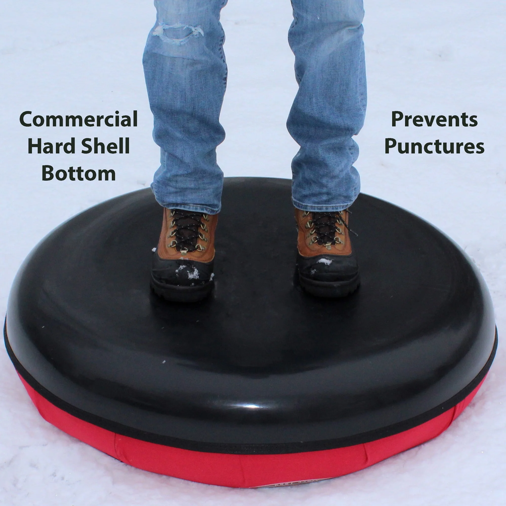 Flexible Flyer Heavy - Duty Snow Tube. Hard Plastic Bottom Inflatable Sled