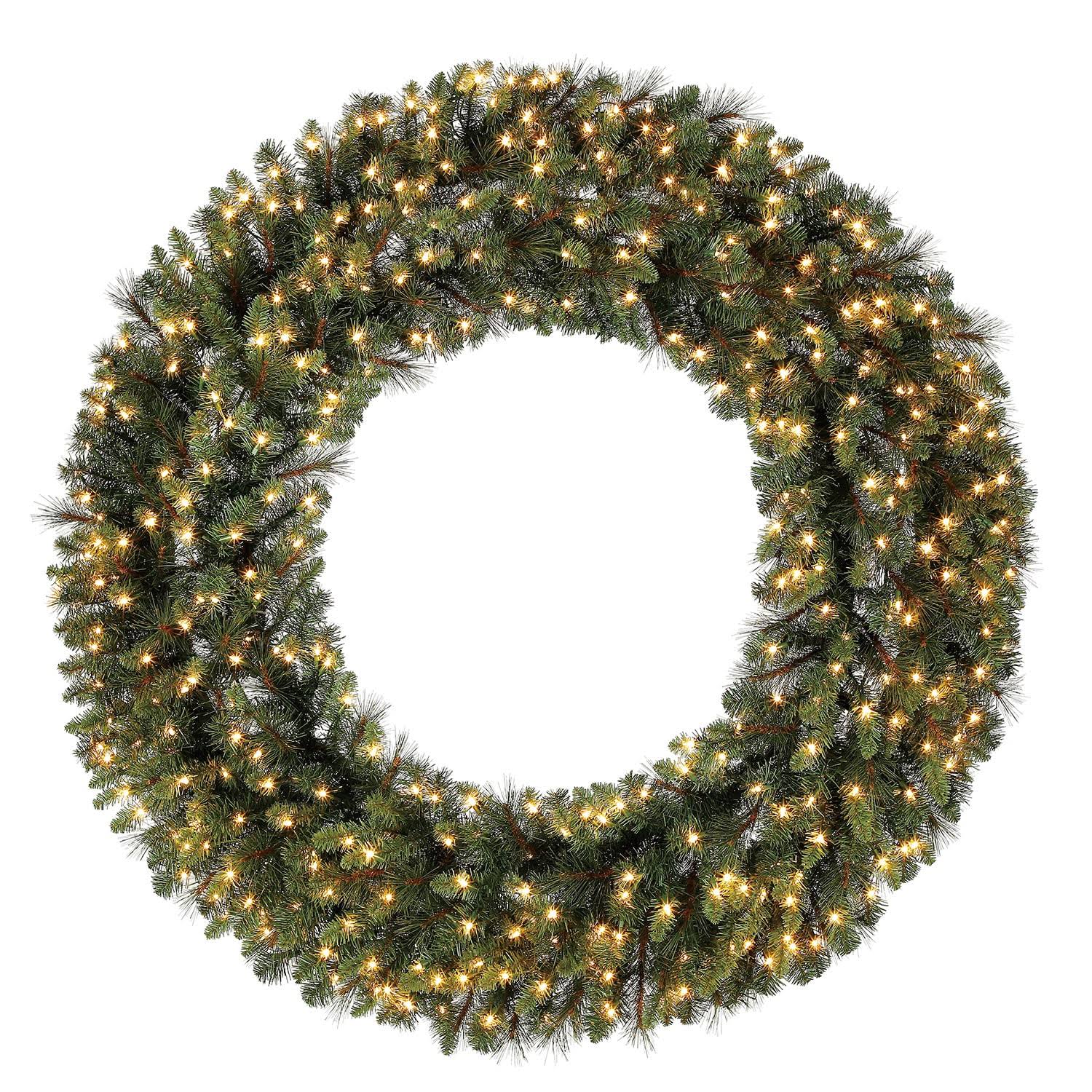 Holiday Living 48-in Pre-Lit Indoor/Outdoor Green Scottsdale Pine Artificial Christmas Wreath | GD40M3A27C04