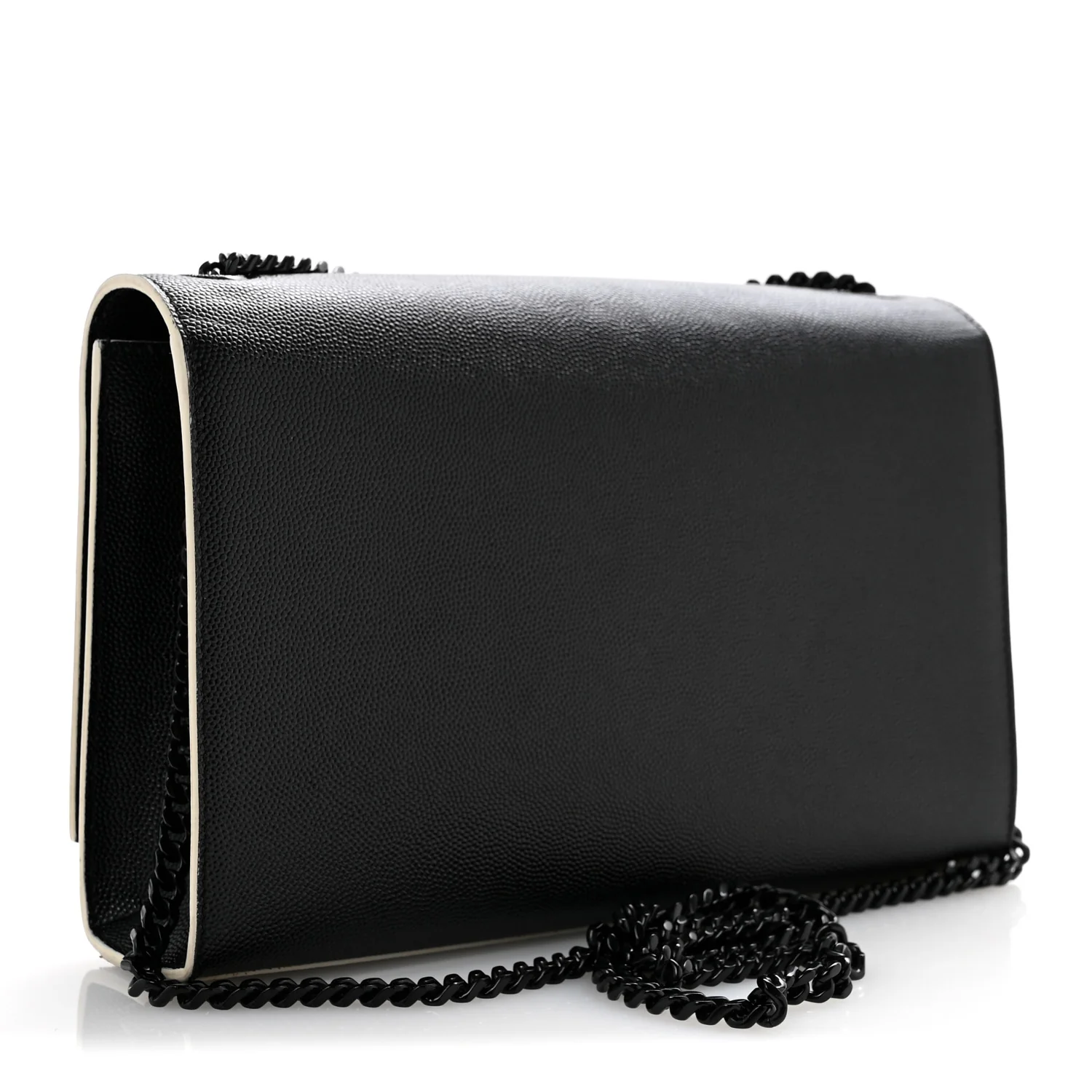 Grain De Poudre Medium Classic Monogram Kate Satchel Black White