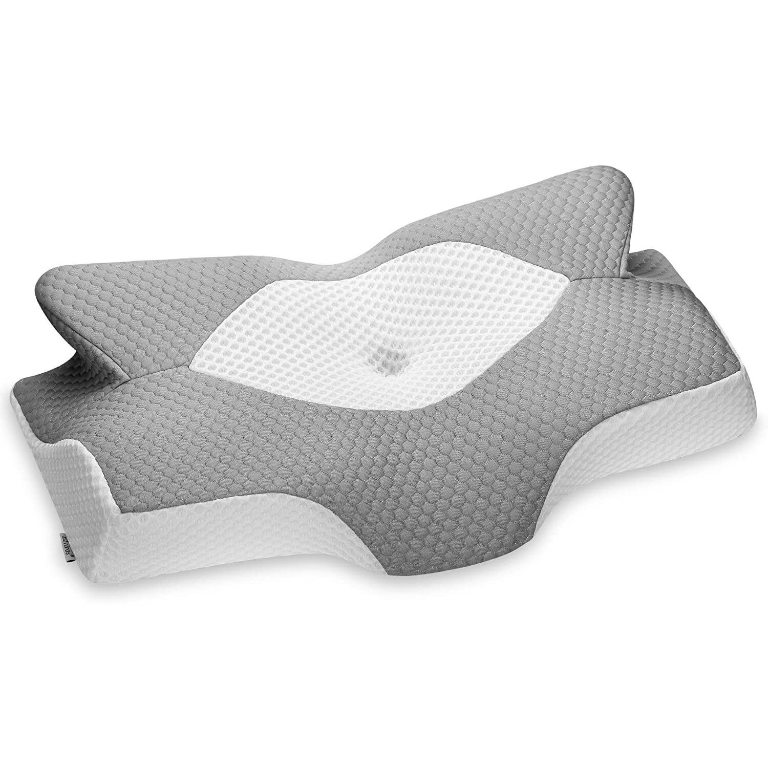 Elviros Cervical Memory Foam Pillow, Contour Pillows for Neck and Shoulder Pain, Ergonomic Orthopedic Sleeping Neck Contoured Support Pillow for