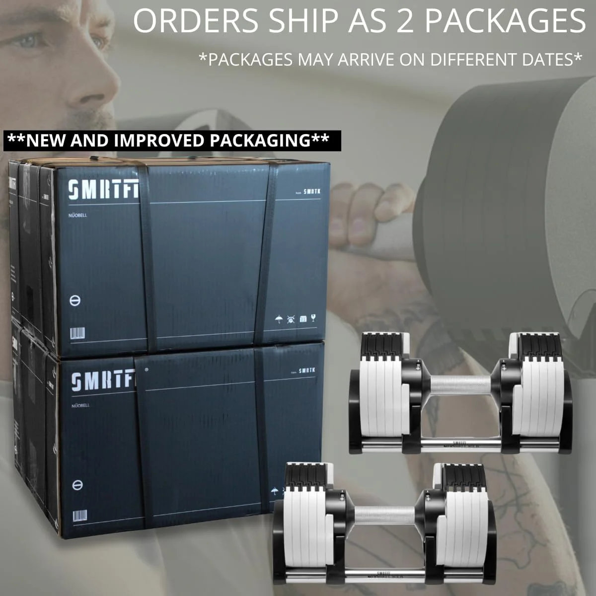 SMRTFT NUOBELL - All - in - One, Durable, Adjustable Dumbbells, Black, 5, 80 lb