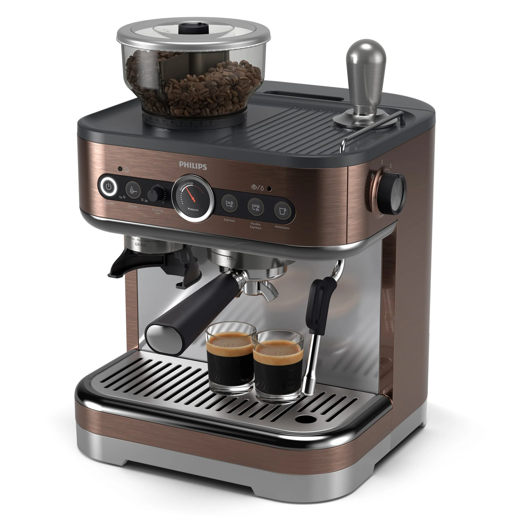 Barista Brew Semi-Automatic Espresso Machine with Milk Frother, Silver Metal - Image 7