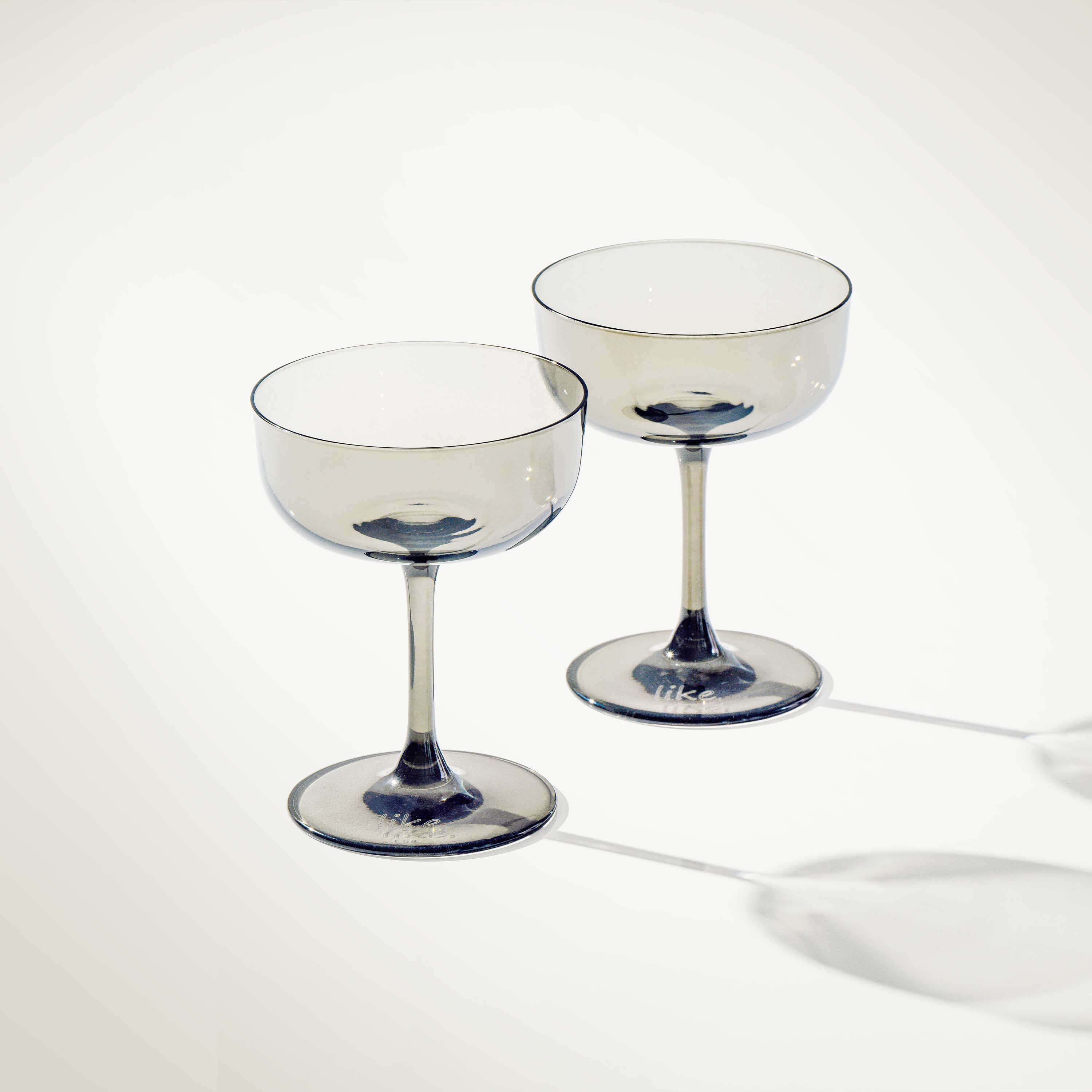 Like Glass Champagne coupe glass - Grey, 4.1 oz, crystal glass