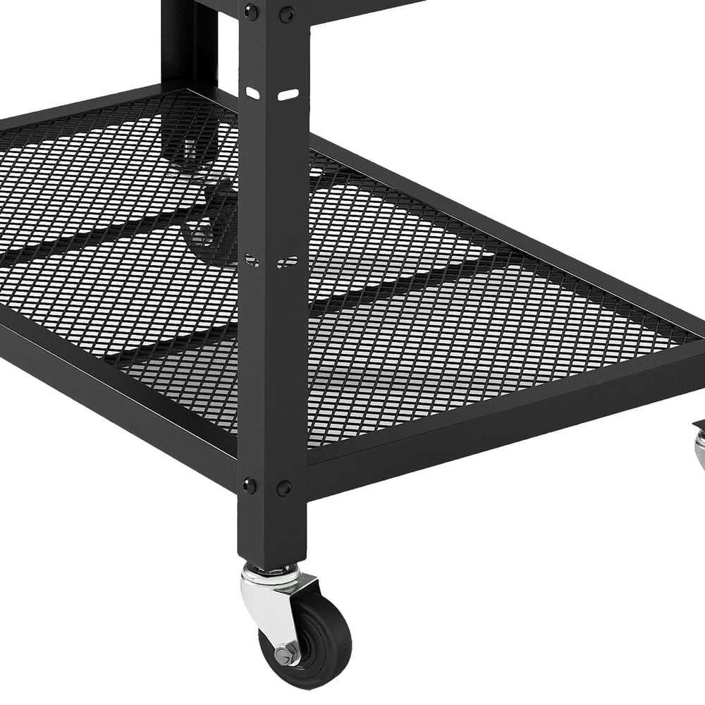 31.5''L x 27.6''W Outdoor Grill Cart Pizza Oven Table w/ 3-Tier Adjustable Shelf