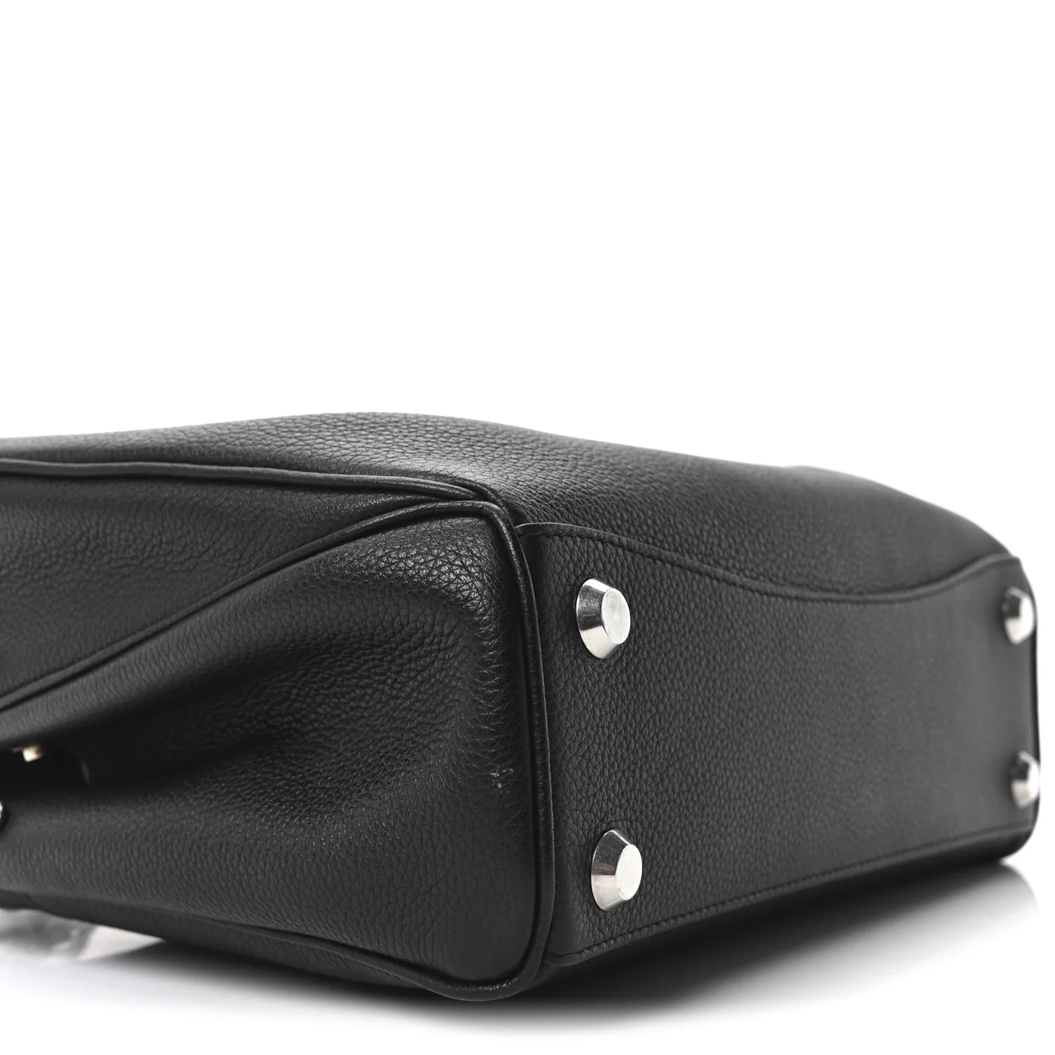 Grained Calfskin Small Rodeo Top Handle Handbag Black