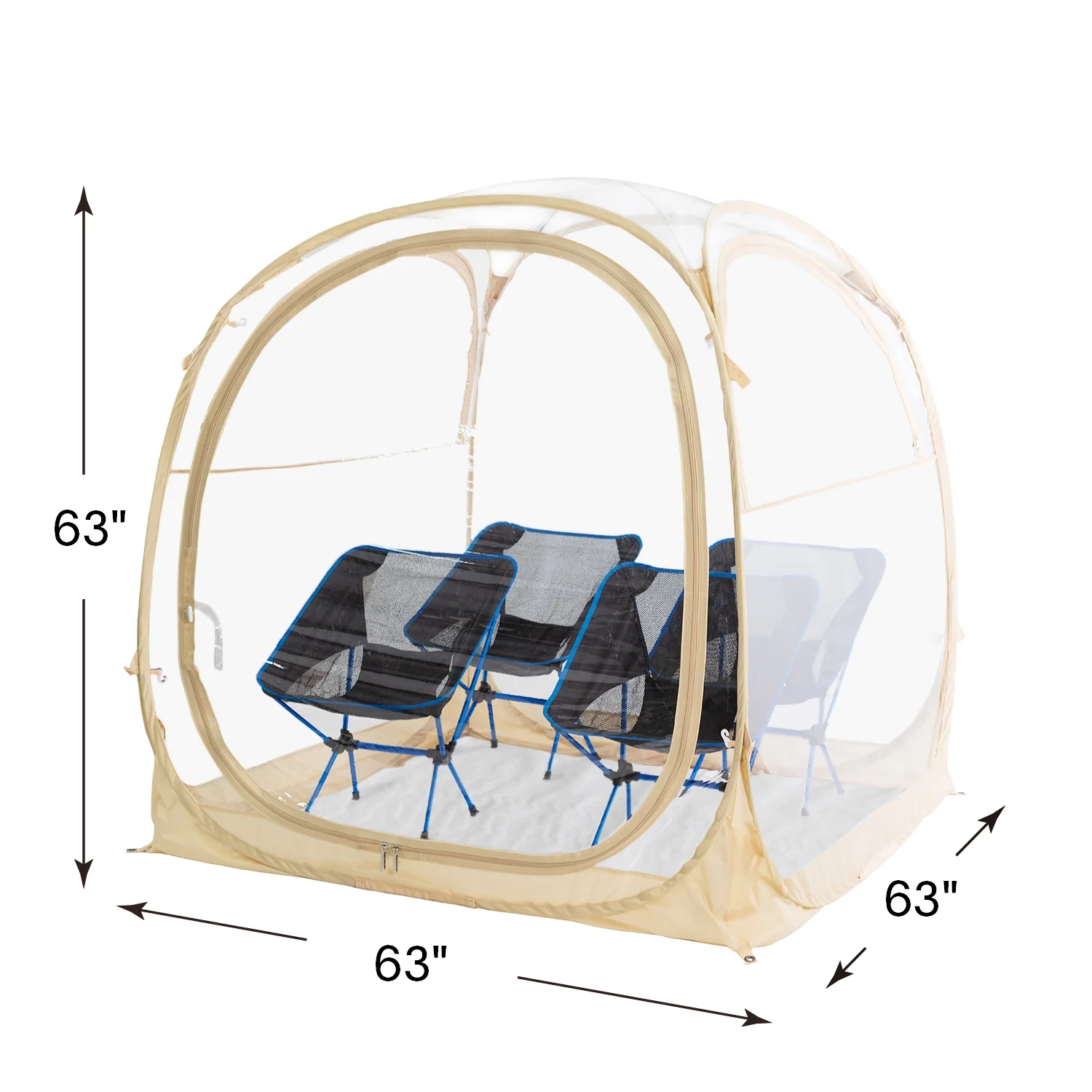 Four-Person Weatherproof Pop-Up Sports Pod Tent Shelter(Beige) - Image 5