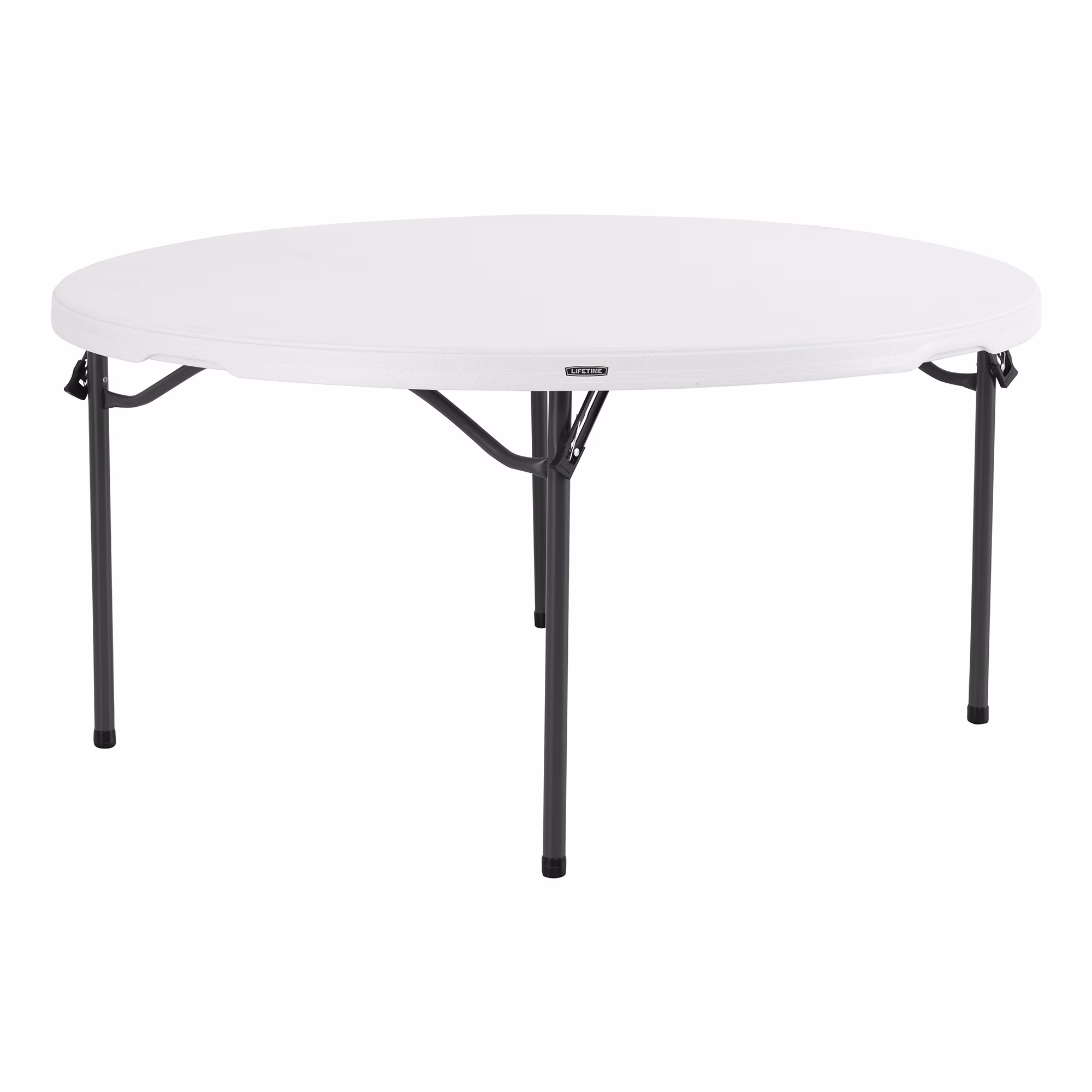 60 inch Round Folding Table, Indoor/Outdoor Commercial Grade, Almond (280435)(Almond / Bronze) - Image 3