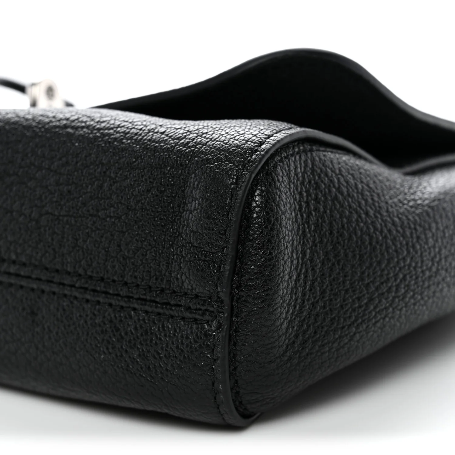 Glossy Goatskin Small Lily Flap Black