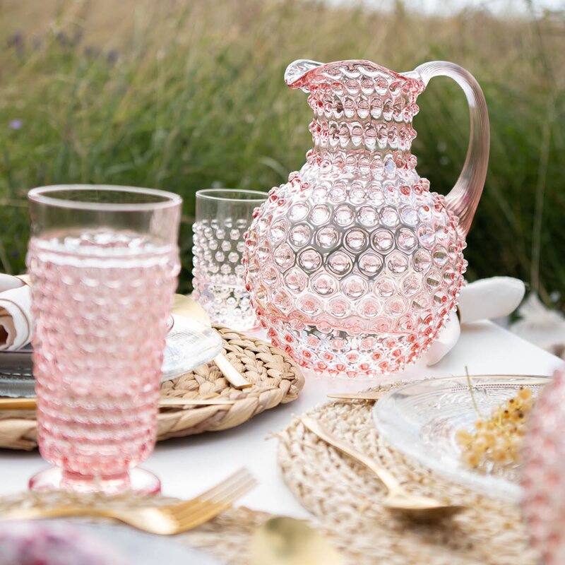 Hobnail karaffel 1L rosaline 18 cm