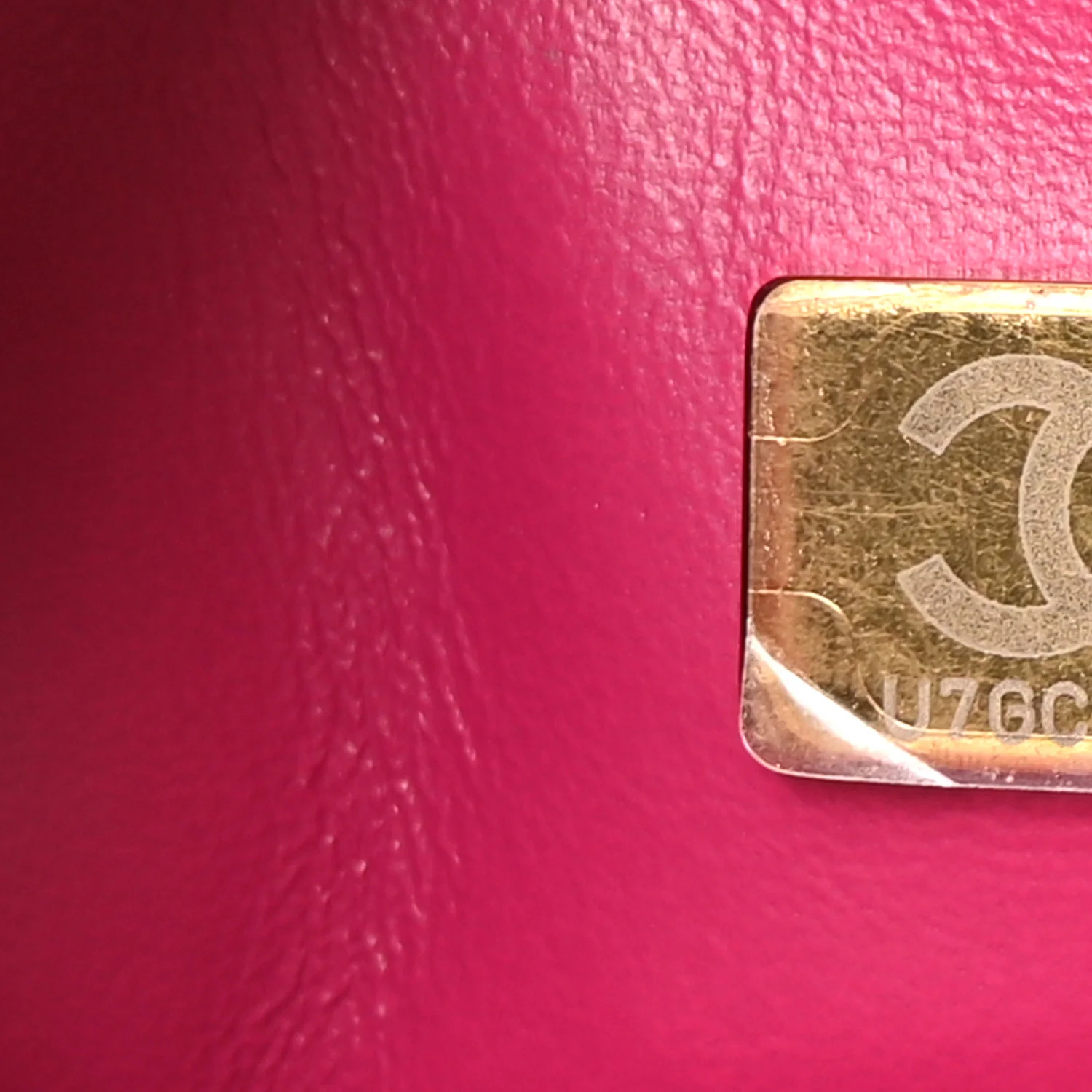 Lambskin Quilted Mini Pearl Crush Flap Fuchsia
