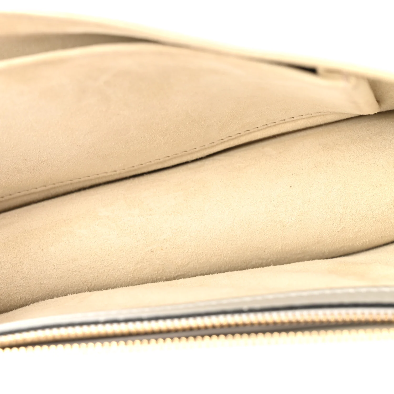 Metallic Grained Calfskin Diorama Wallet on Chain Pouch Silver