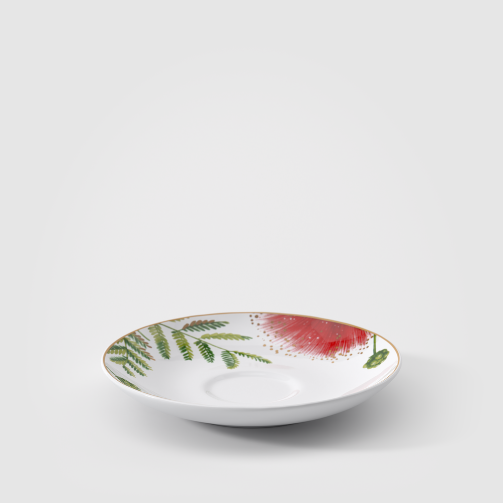 Amazonia Coffee cup saucer - Multi-colored, 6'', Premium Bone Porcelain