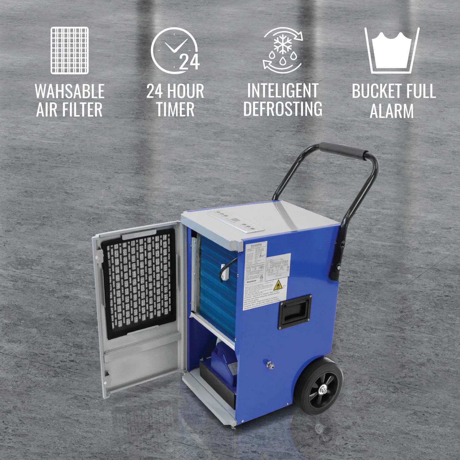 Keystone 110-Pint up to 2000 Sq ft Portable Commercial Dehumidifier, KSTAD110PD