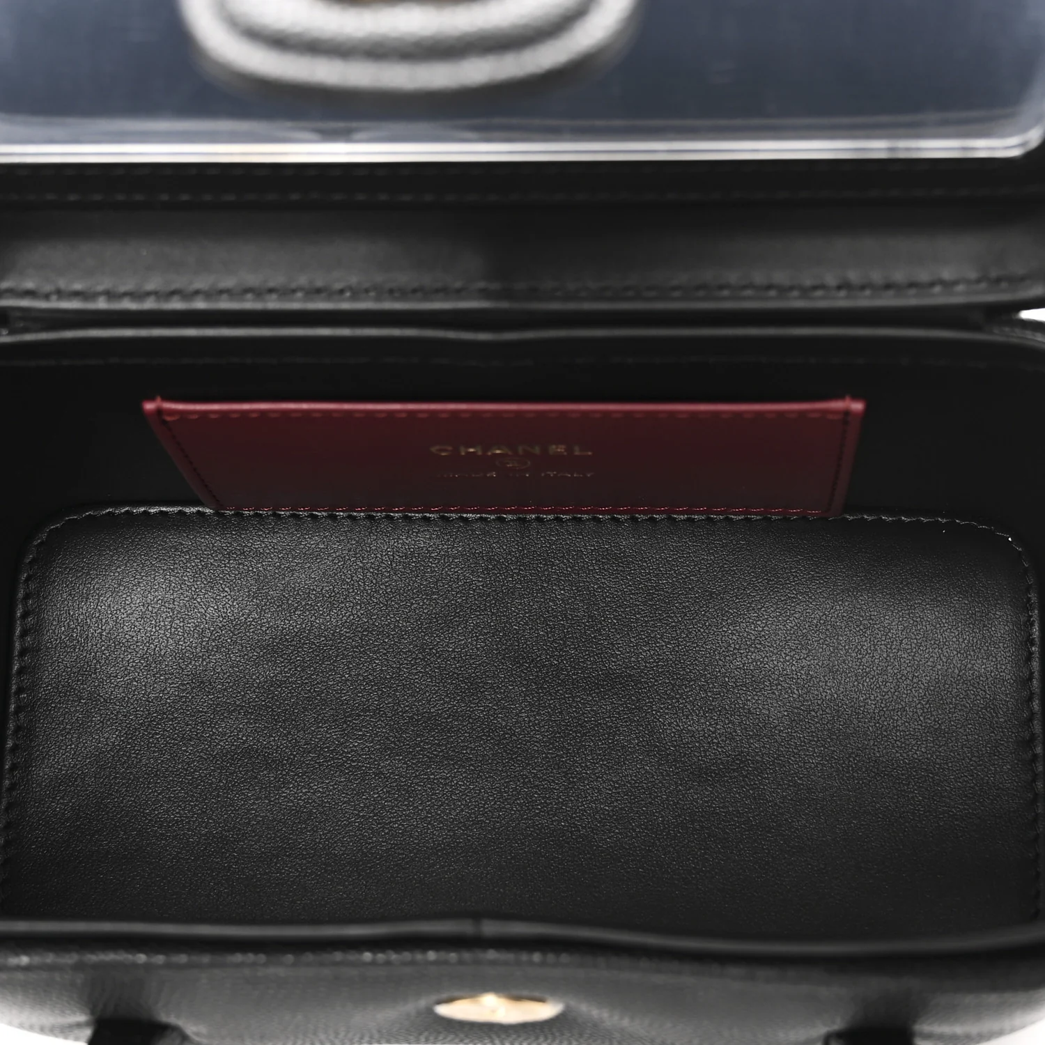 Shiny Caviar Preppy Coco Long Vanity With Strap Black