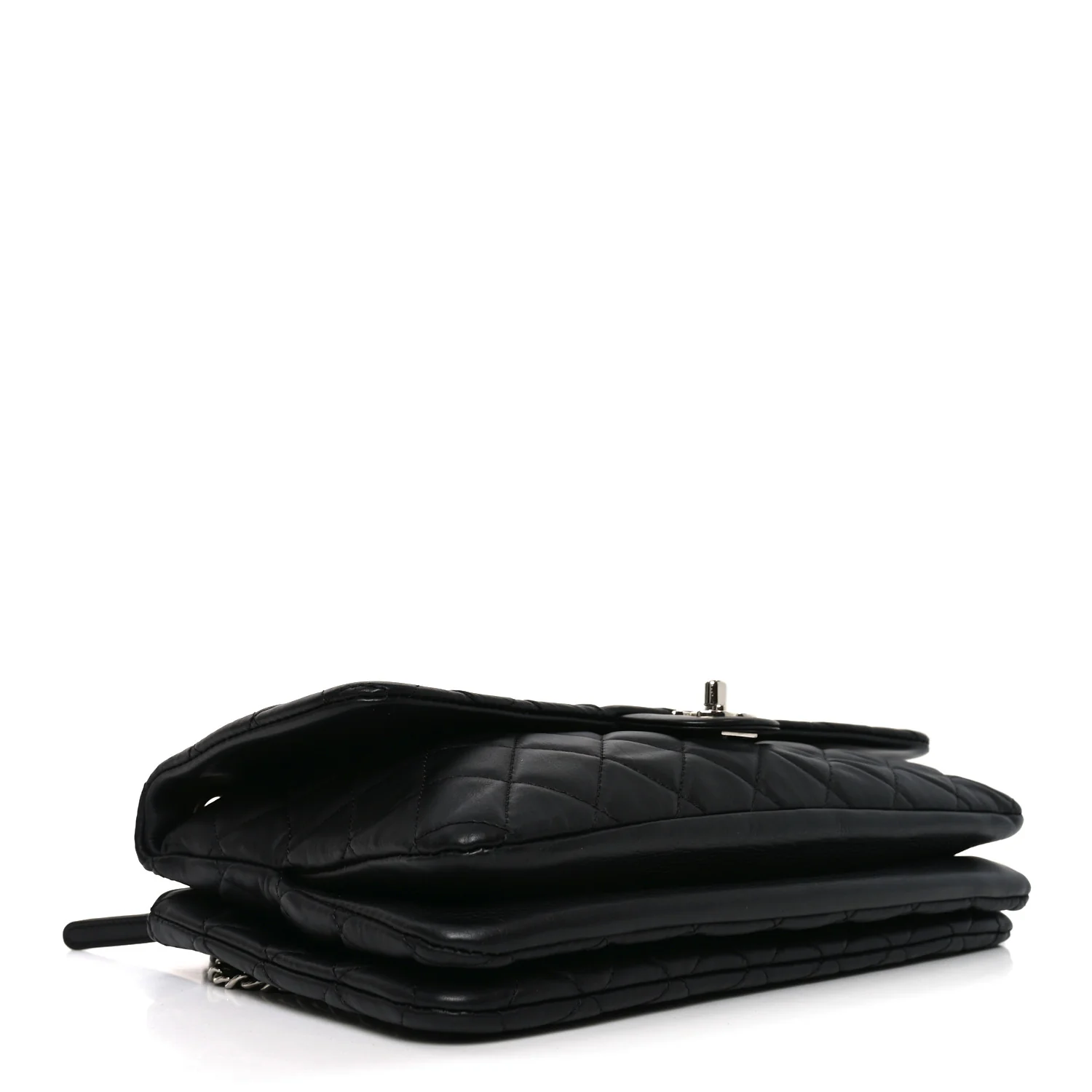 Lambskin Quilted Jumbo Chanel 3 Flap Bag Black