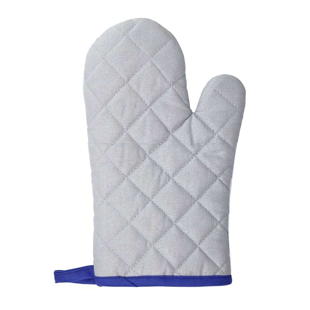 Gant de cuisine manique bleu et blanc 18x28cm