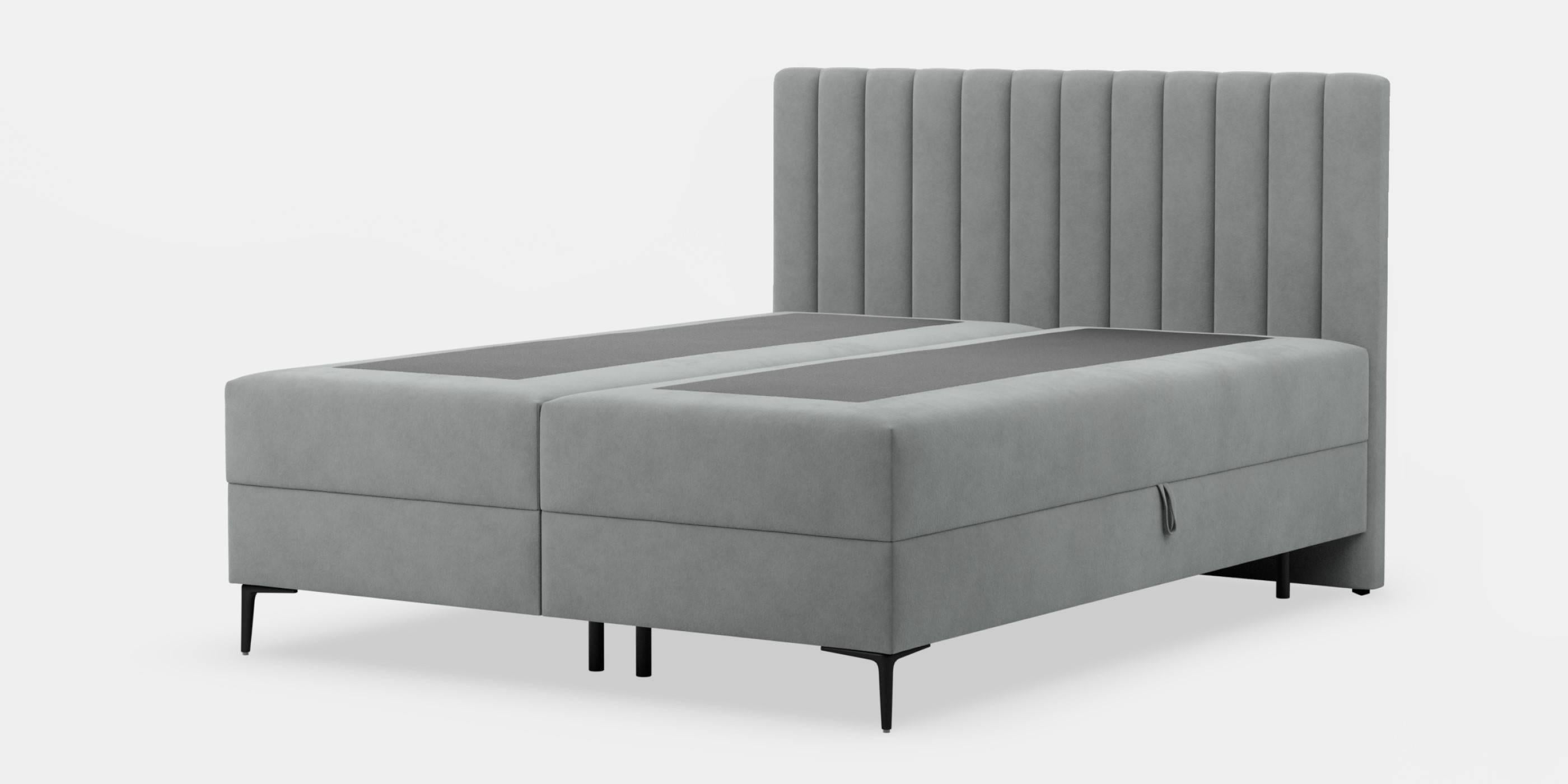 by fonQ Pazara Boxspring met Opbergruimte 160 x 200 cm - Grijs / Zwart