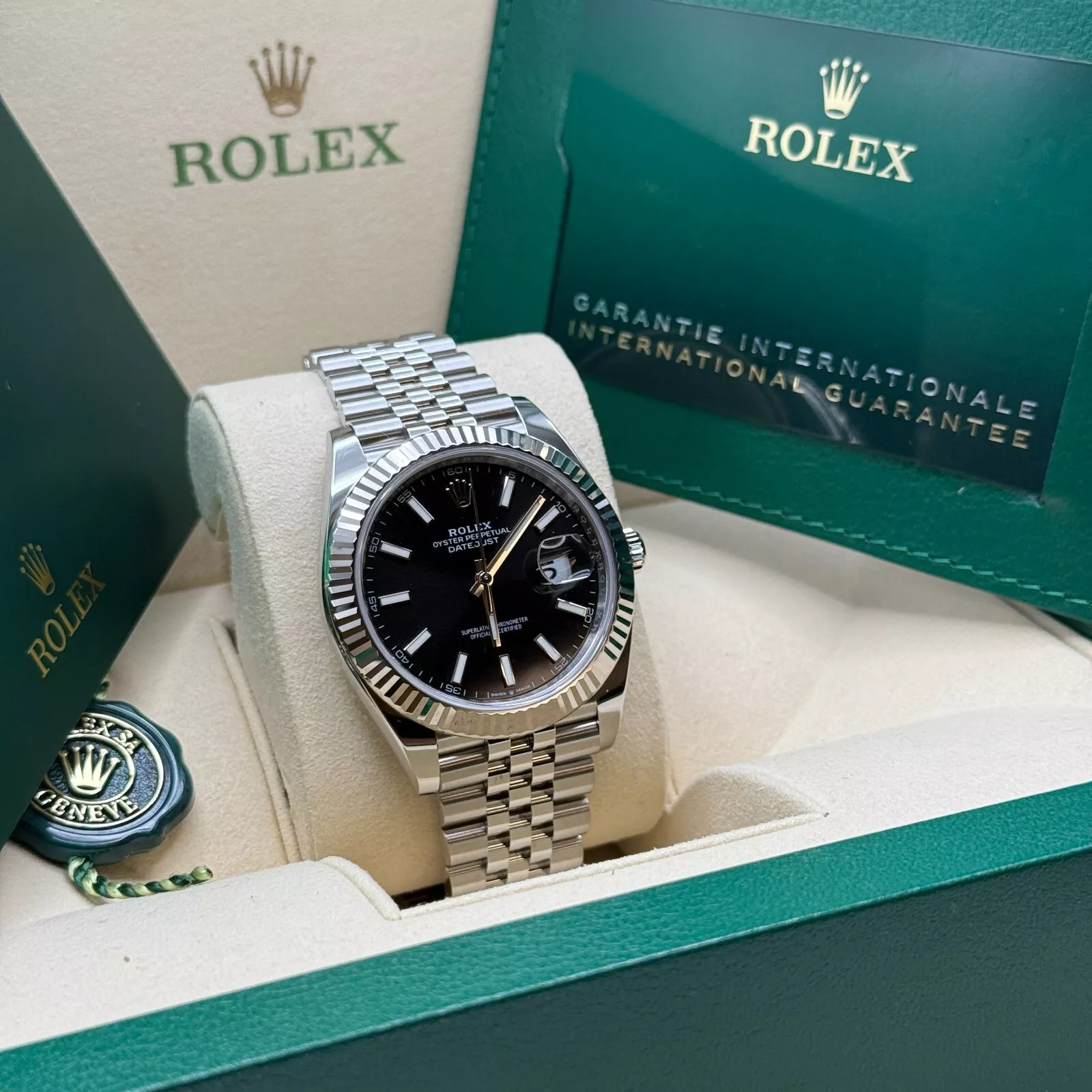[Super Clone]RLX  Datejust Black Index Jubilee 41mm Stainless Steel - 126334-0018