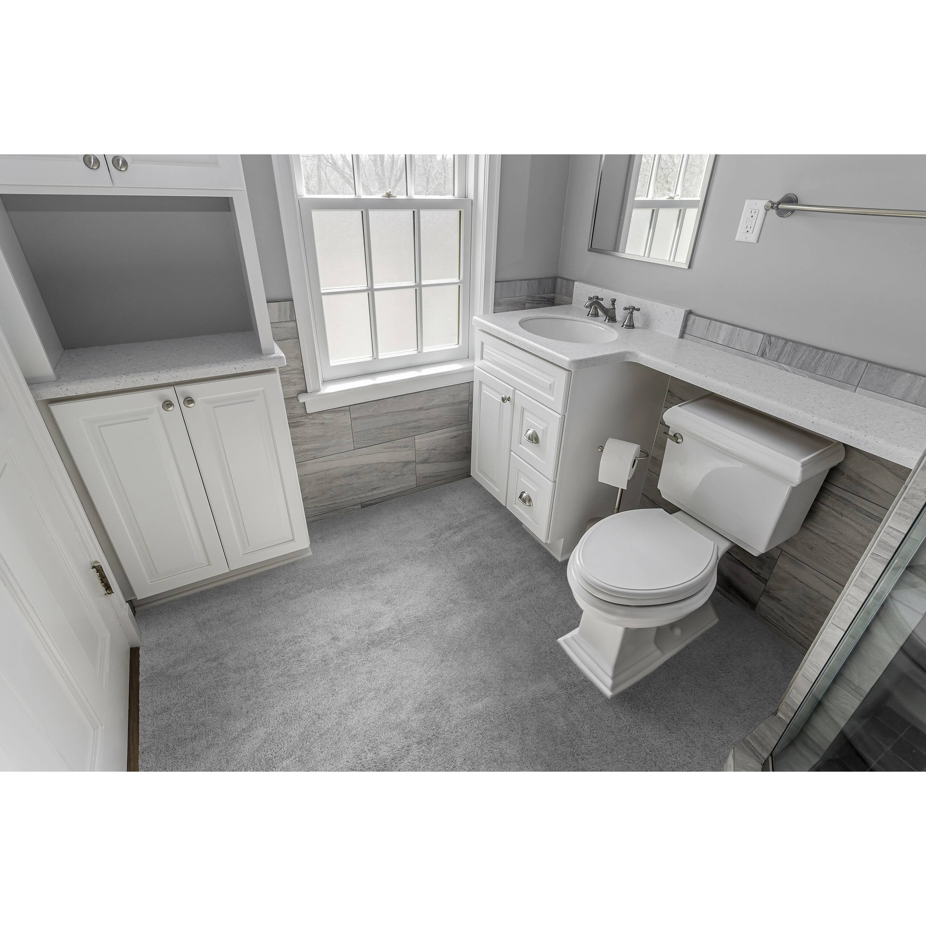 Garland Rug Room Size 5 ft. x 6 ft. Washable Bathroom Carpet Platinum Gray