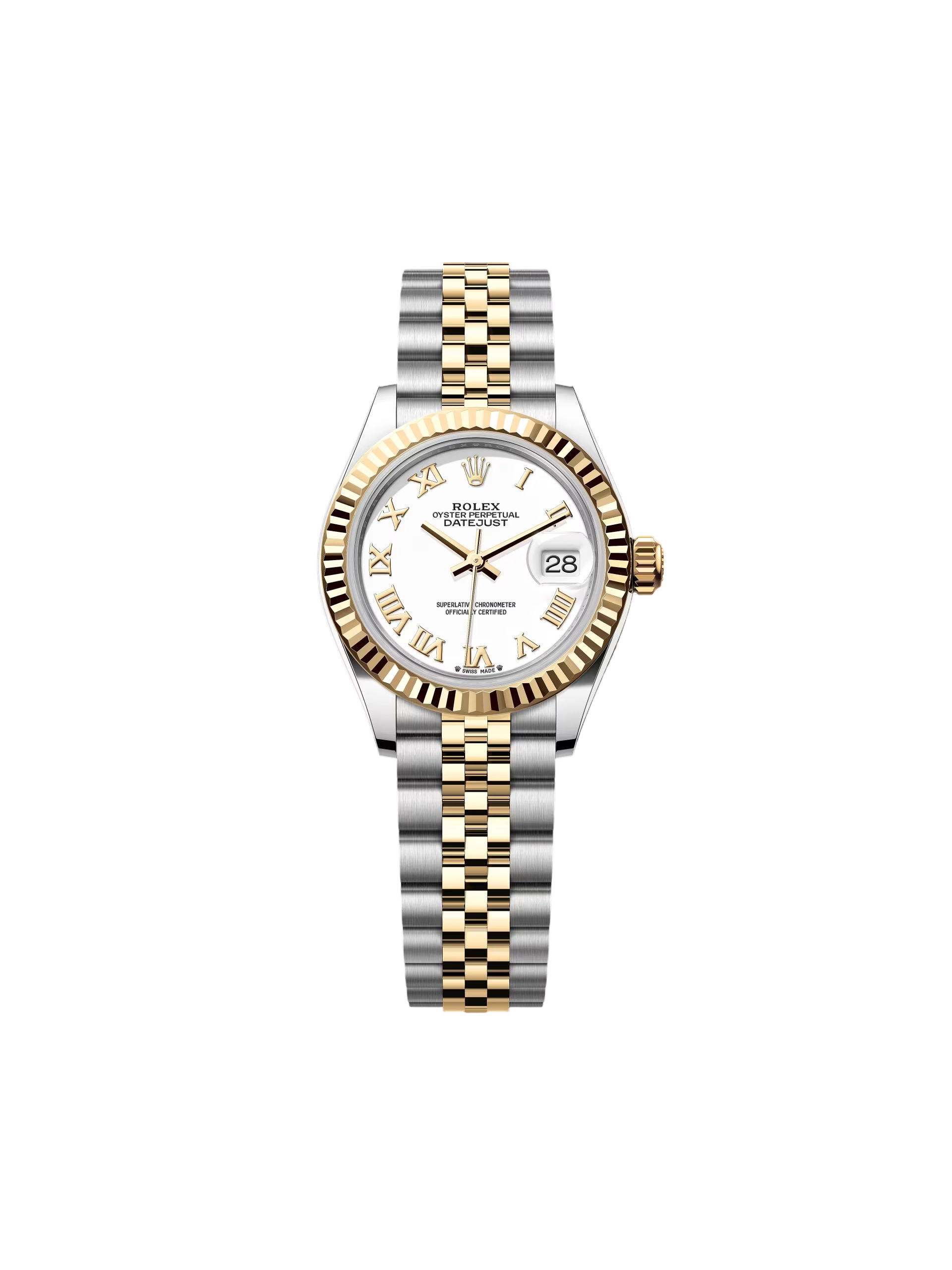 【Super Clone】RLX Lady-Datejust 28mm 279173 White Roman Dial Oyster Bracele