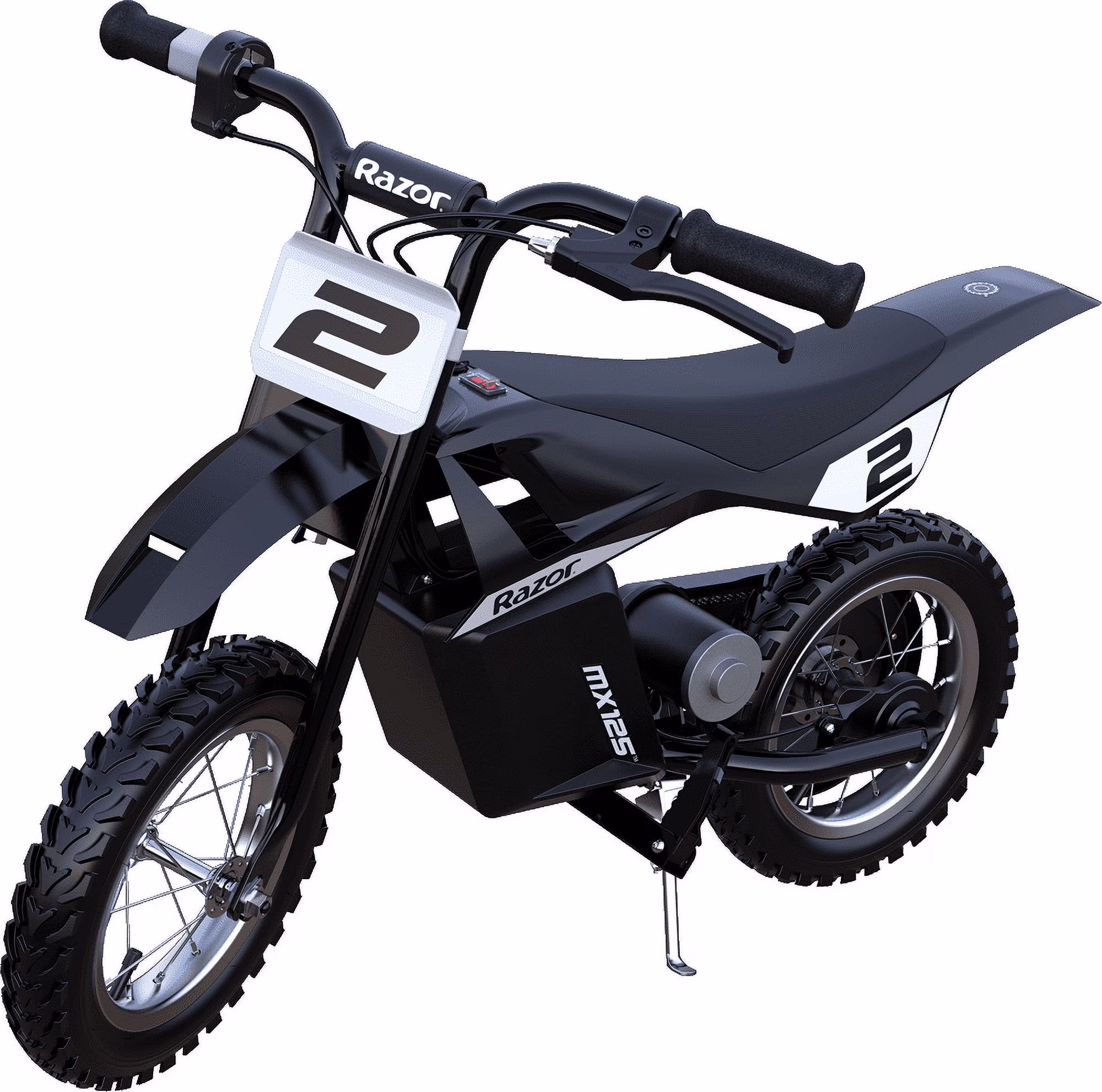 Dirt Rocket MX125 Electric-Powered Dirt Bike Black with Decal Included, for Child 5+(Black With Decals)