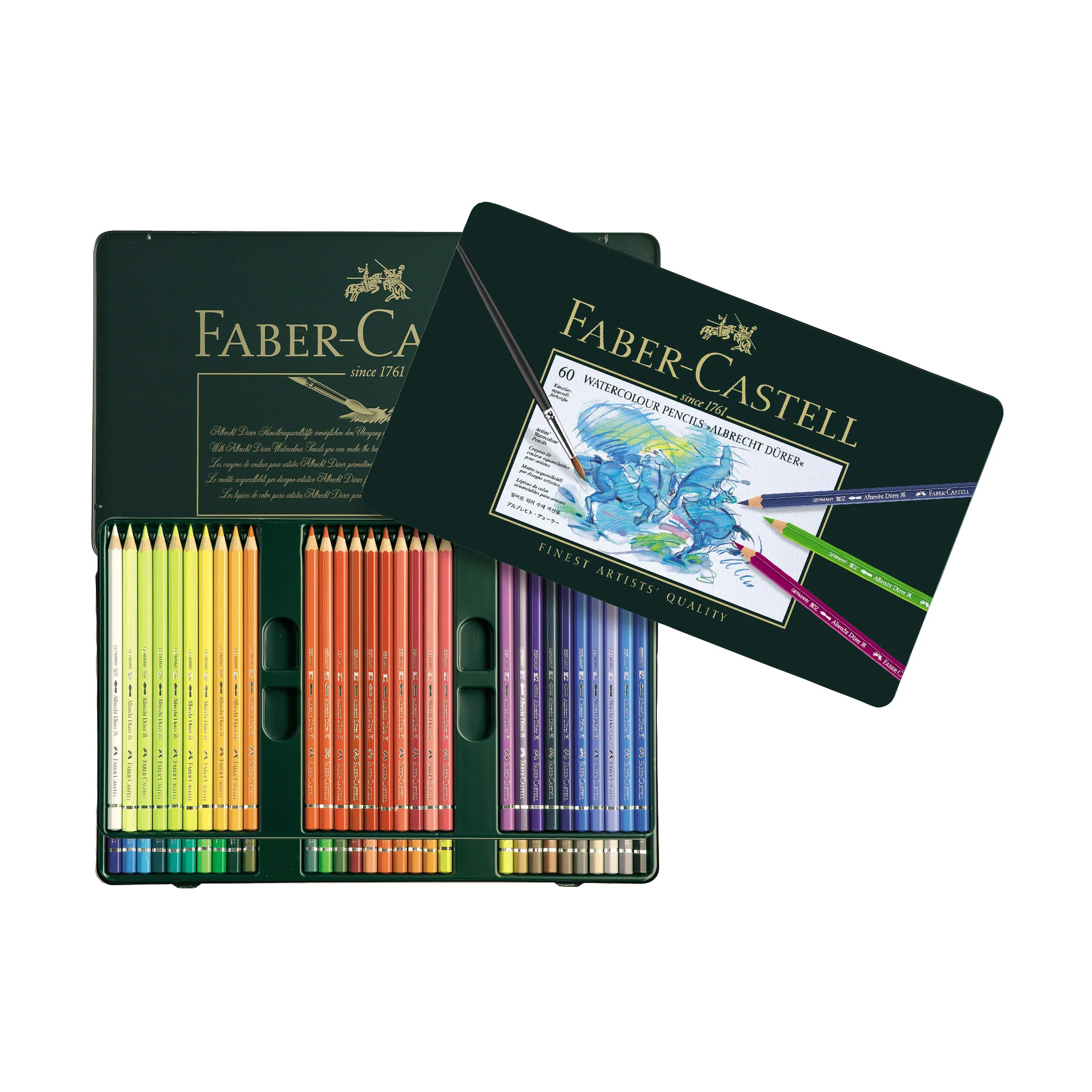 Crayons aquarelle pour artistes, boîte de 60